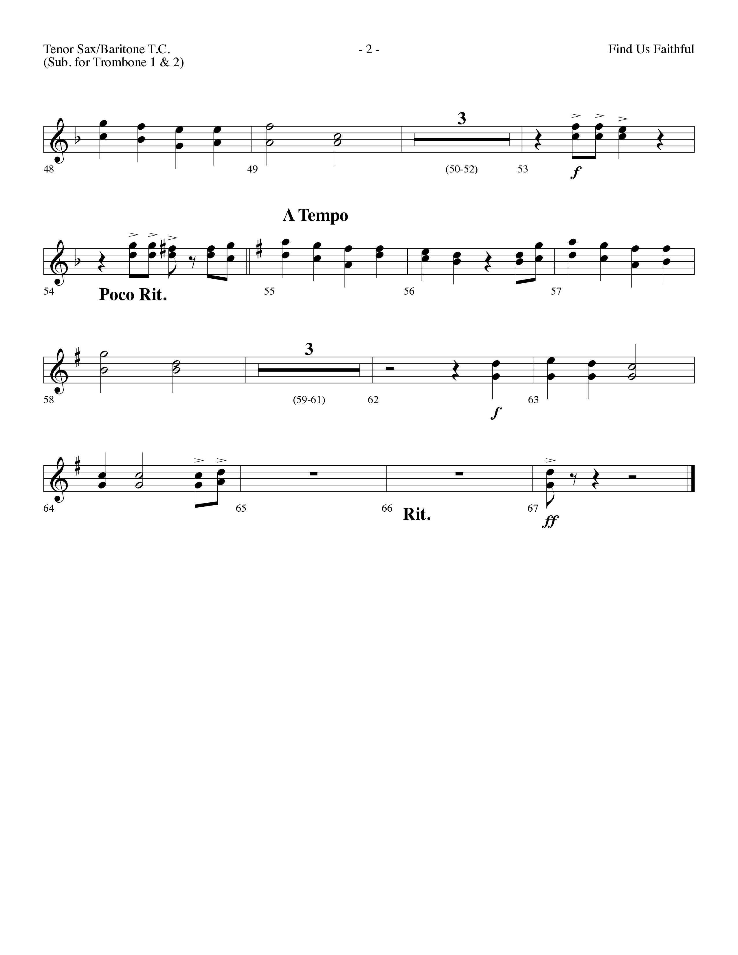 Find Us Faithful (Choral Anthem SATB) Tenor Sax/Baritone T.C. (Lifeway Choral / Arr. Dennis Allen)