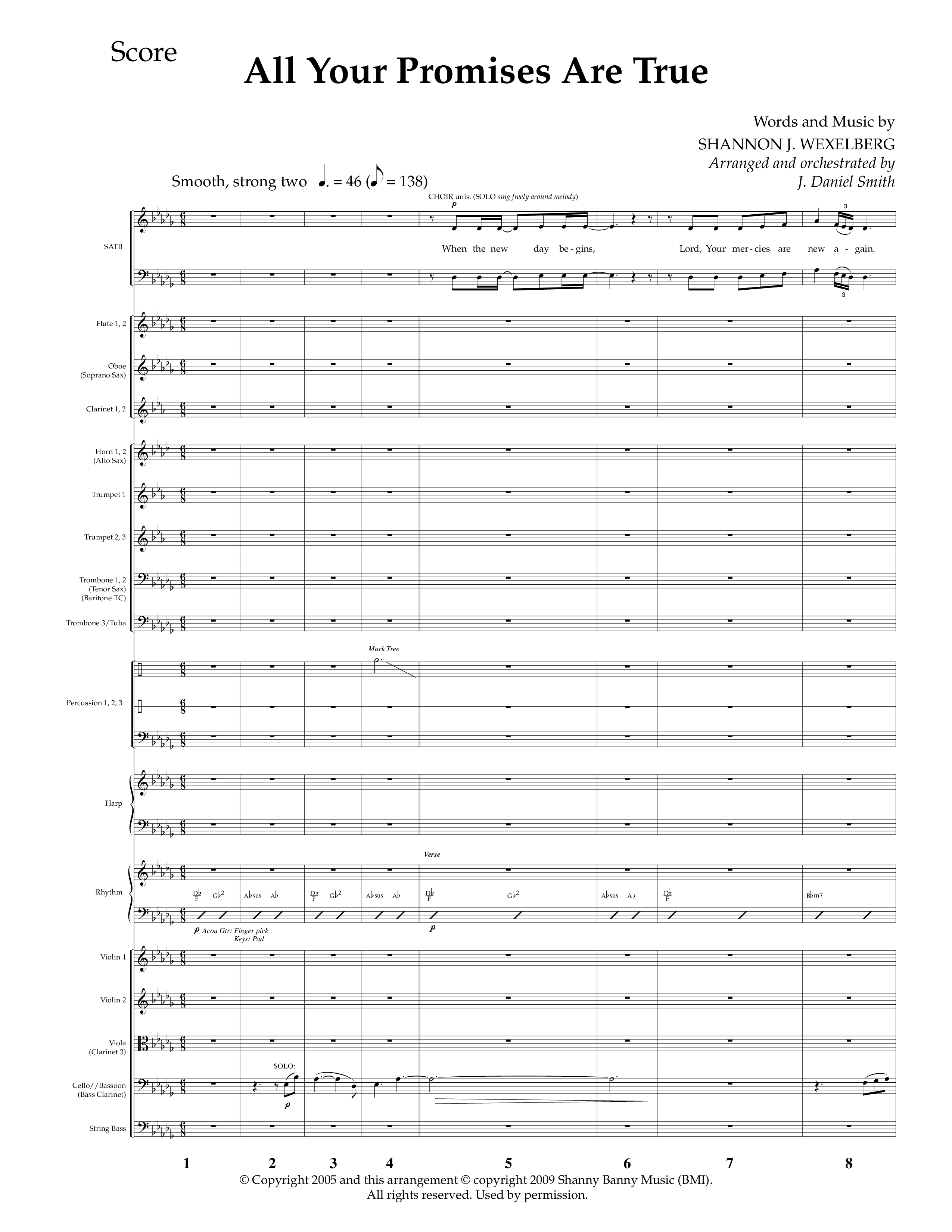 All Your Promises Are True (Choral Anthem SATB) Orchestration (Lifeway Choral / Arr. J. Daniel Smith)