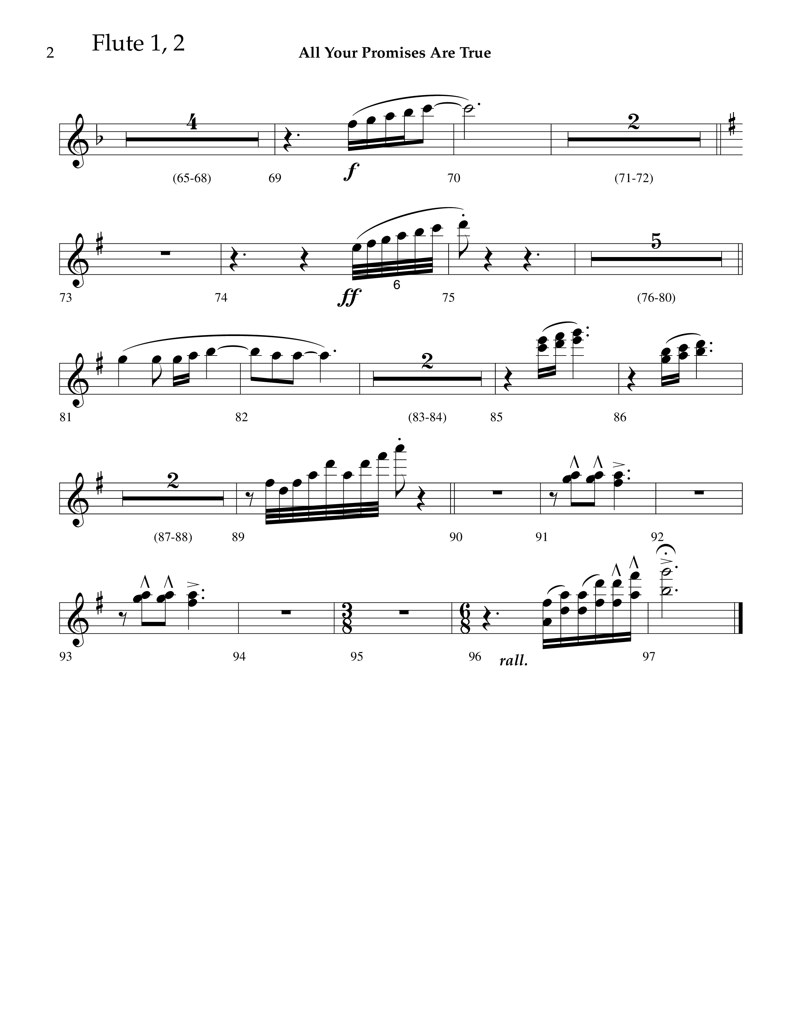 All Your Promises Are True (Choral Anthem SATB) Flute 1/2 (Lifeway Choral / Arr. J. Daniel Smith)