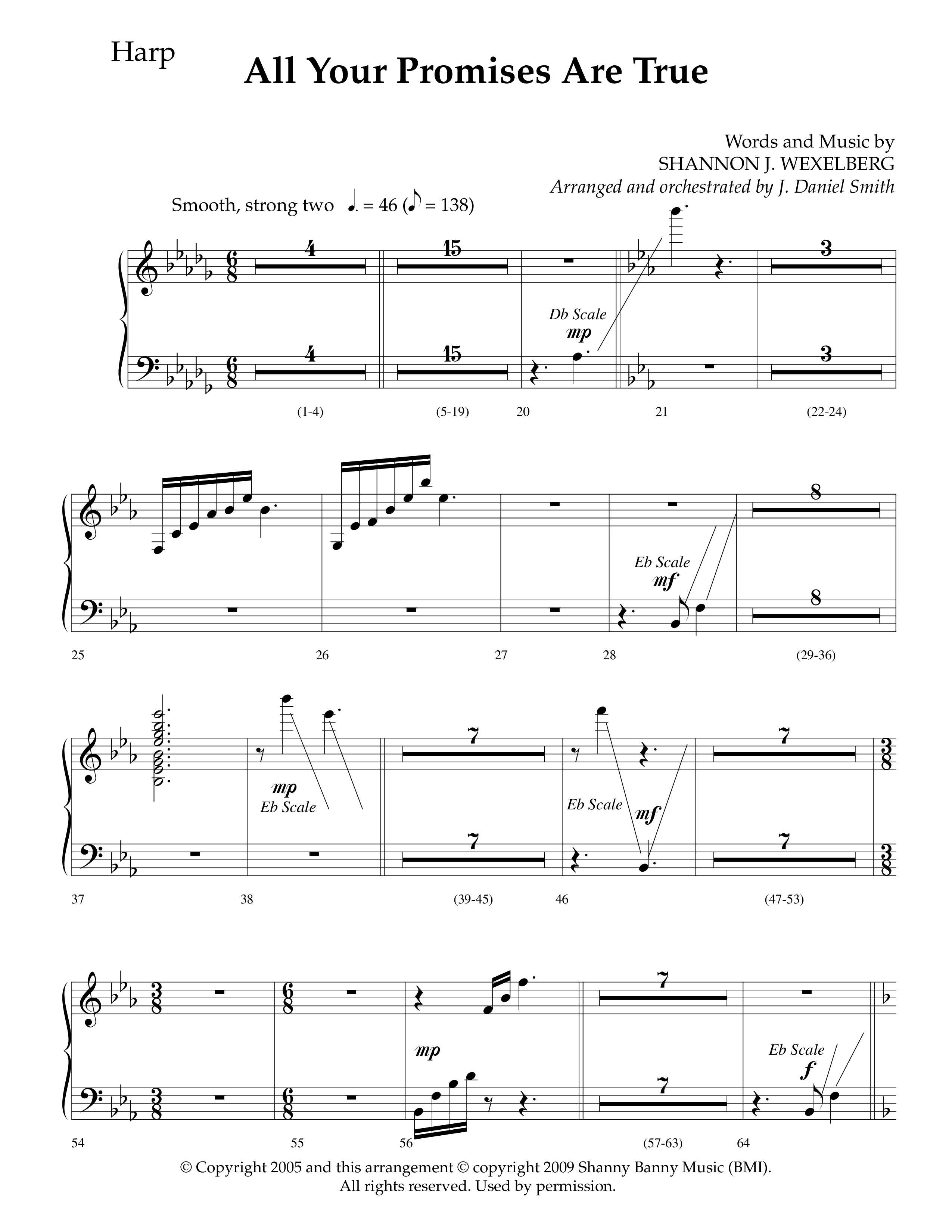 All Your Promises Are True (Choral Anthem SATB) Harp (Lifeway Choral / Arr. J. Daniel Smith)