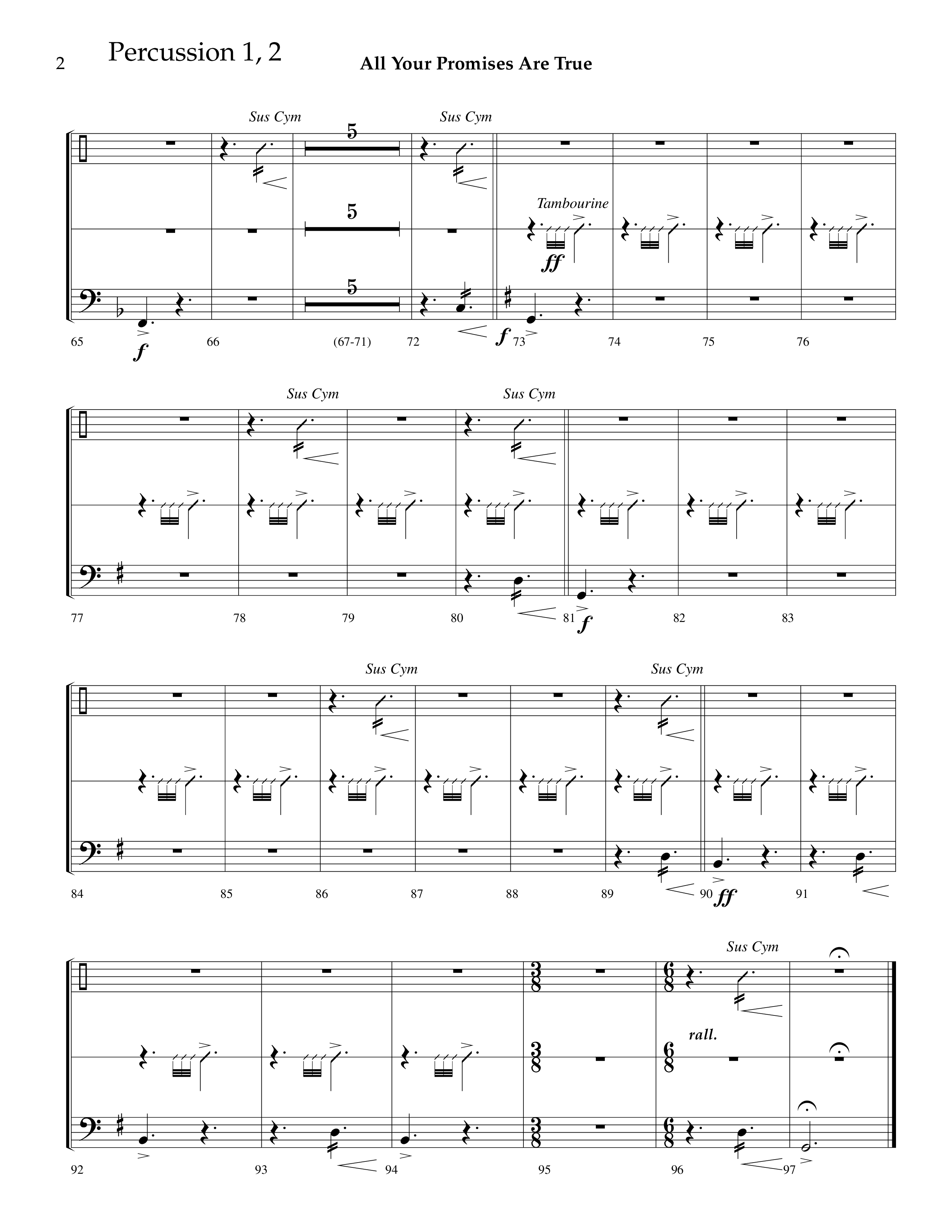 All Your Promises Are True (Choral Anthem SATB) Percussion 1/2 (Lifeway Choral / Arr. J. Daniel Smith)