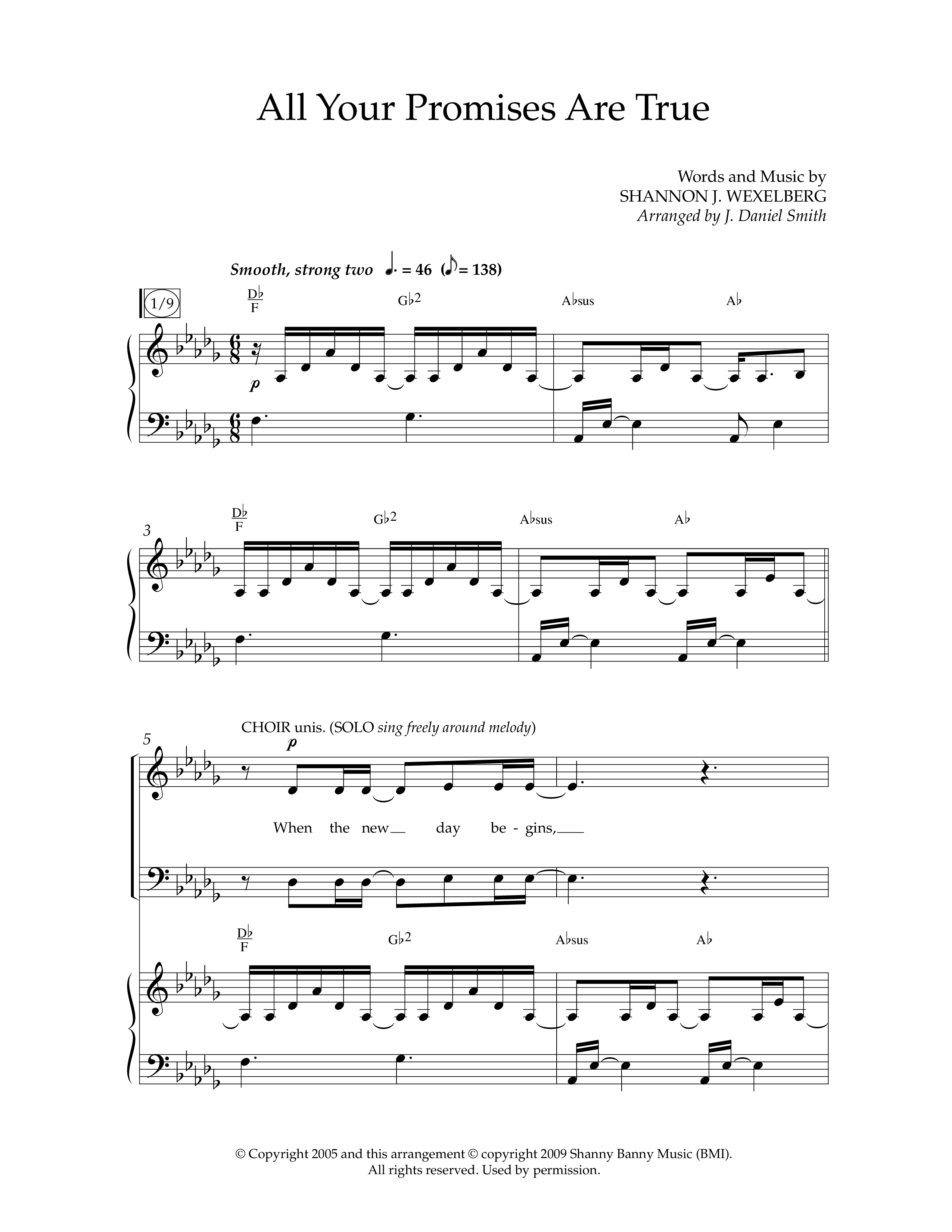 All Your Promises Are True (Choral Anthem SATB) Anthem (SATB/Piano) (Lifeway Choral / Arr. J. Daniel Smith)