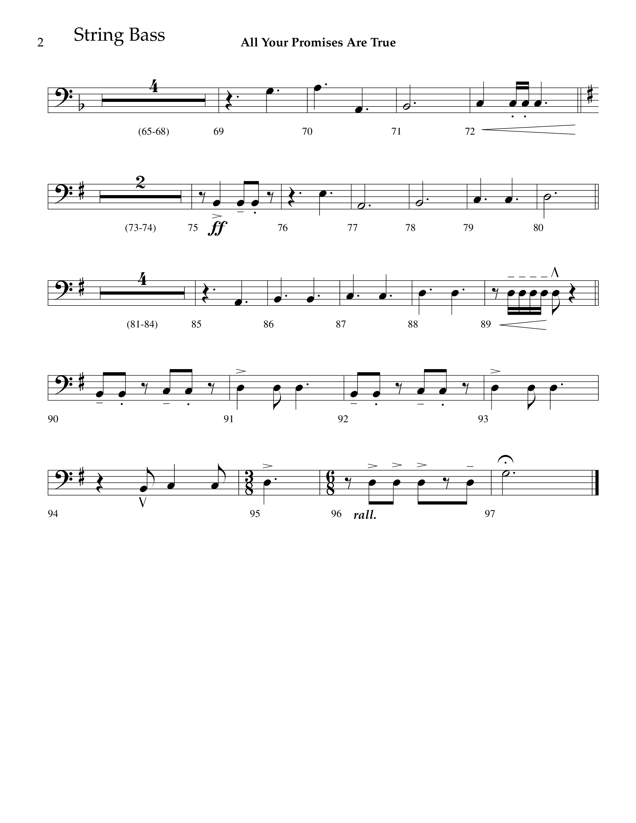 All Your Promises Are True (Choral Anthem SATB) String Bass (Lifeway Choral / Arr. J. Daniel Smith)