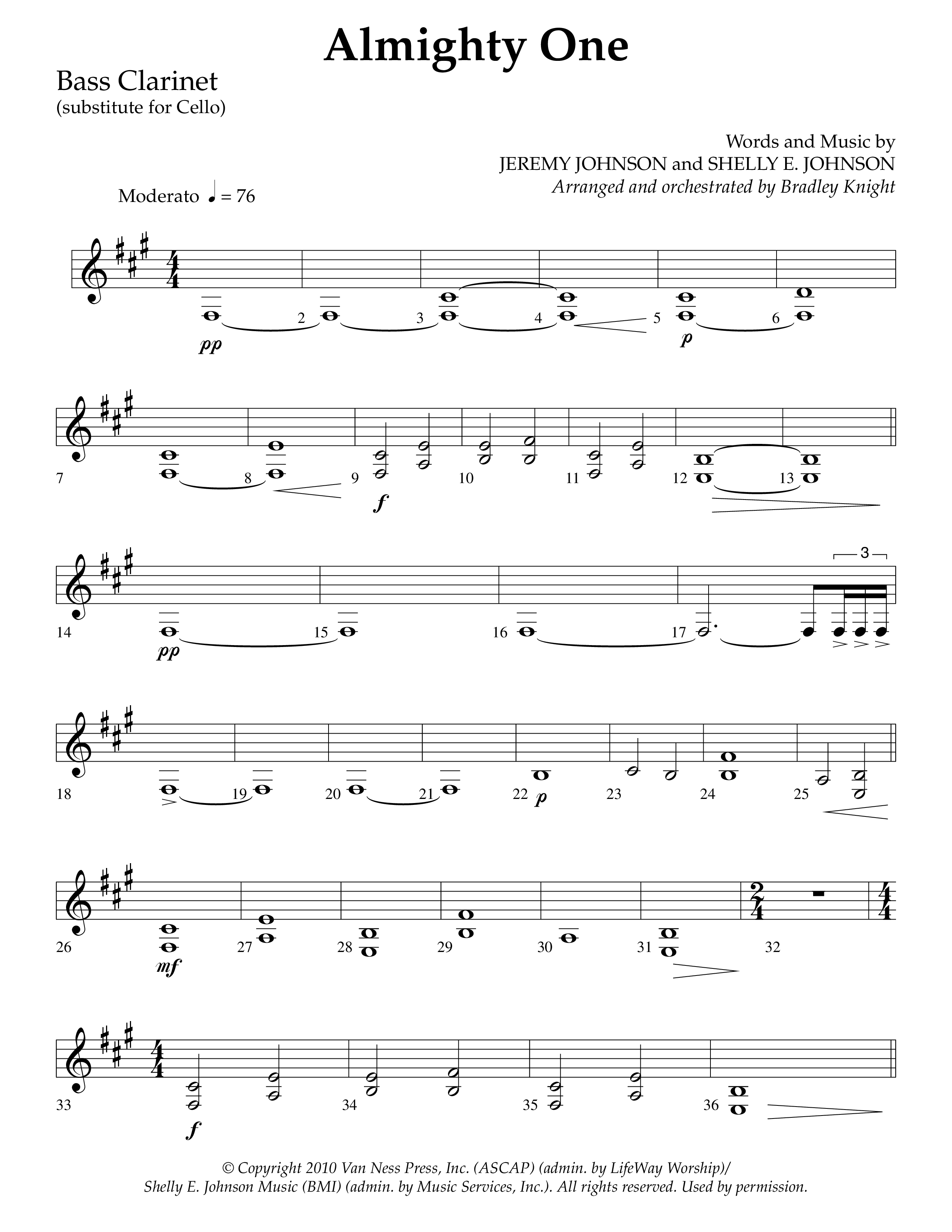 Almighty One (Choral Anthem SATB) Bass Clarinet (Lifeway Choral / Arr. Bradley Knight)