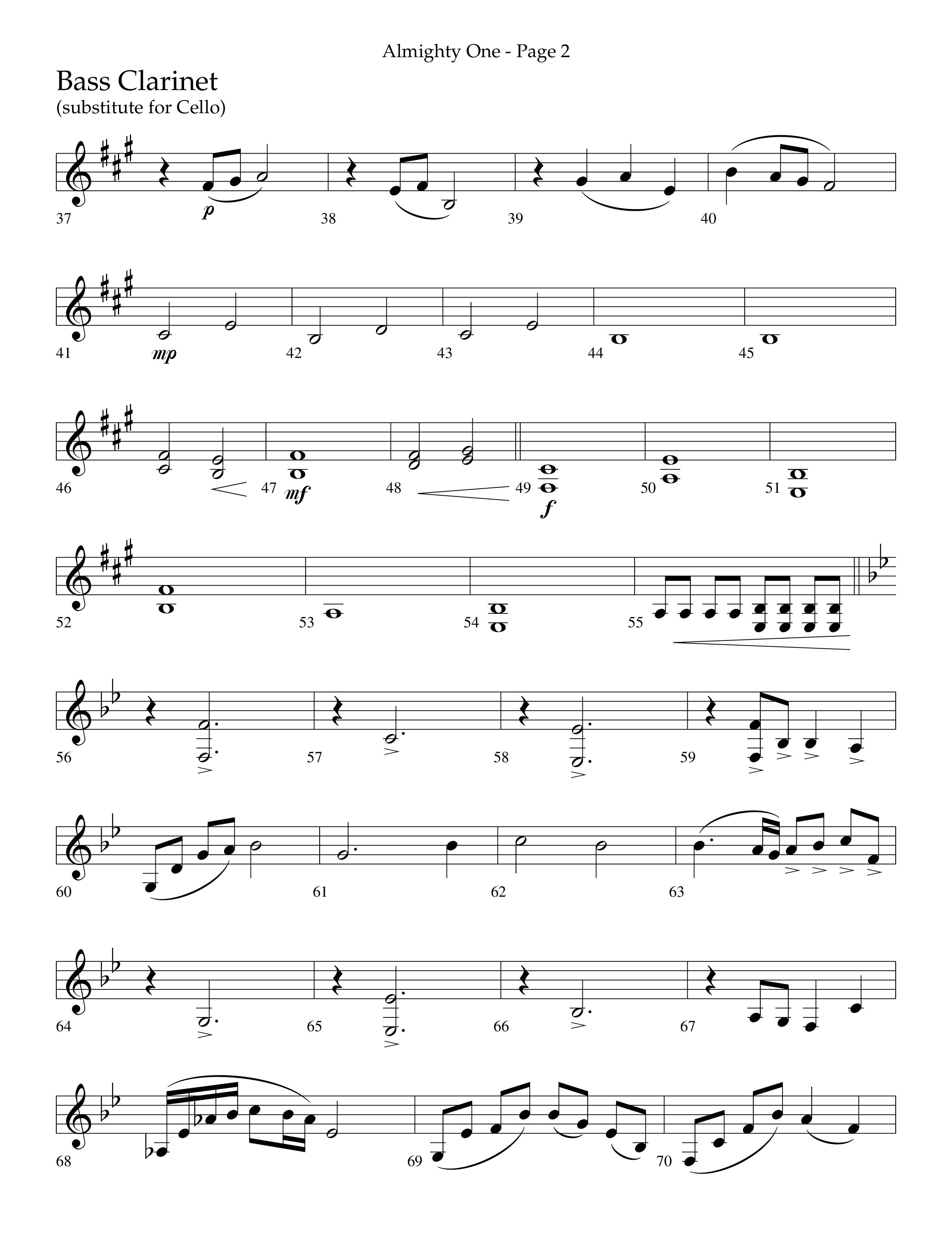 Almighty One (Choral Anthem SATB) Bass Clarinet (Lifeway Choral / Arr. Bradley Knight)