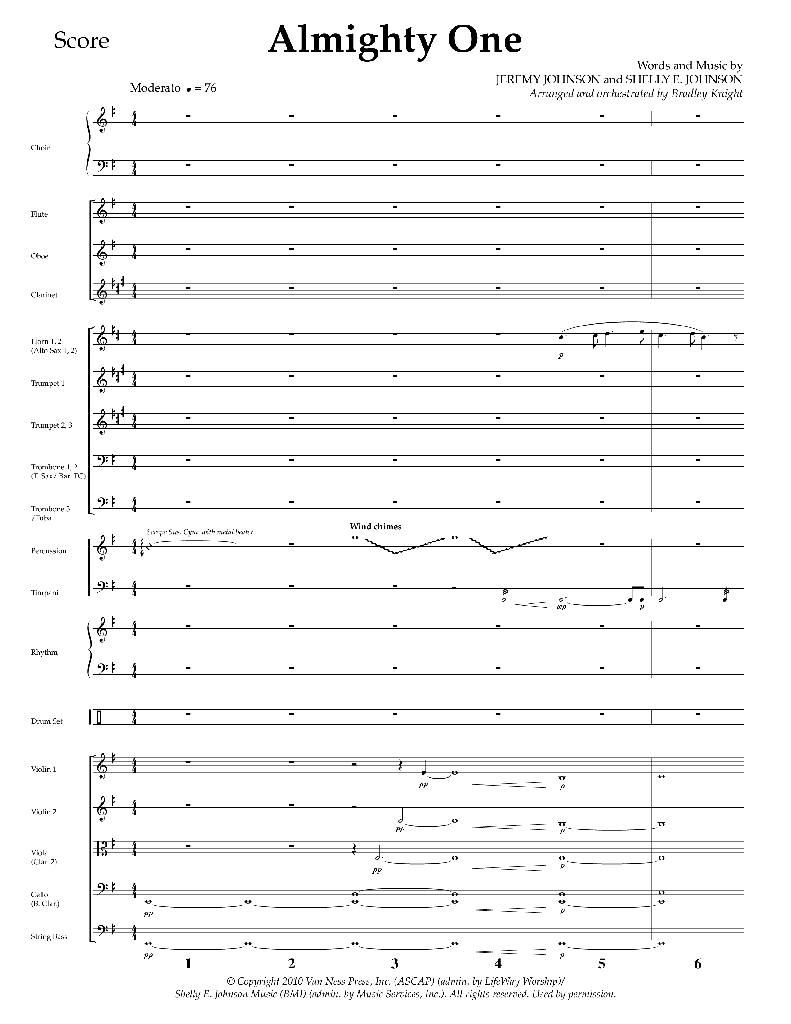 Almighty One (Choral Anthem SATB) Orchestration (Lifeway Choral / Arr. Bradley Knight)