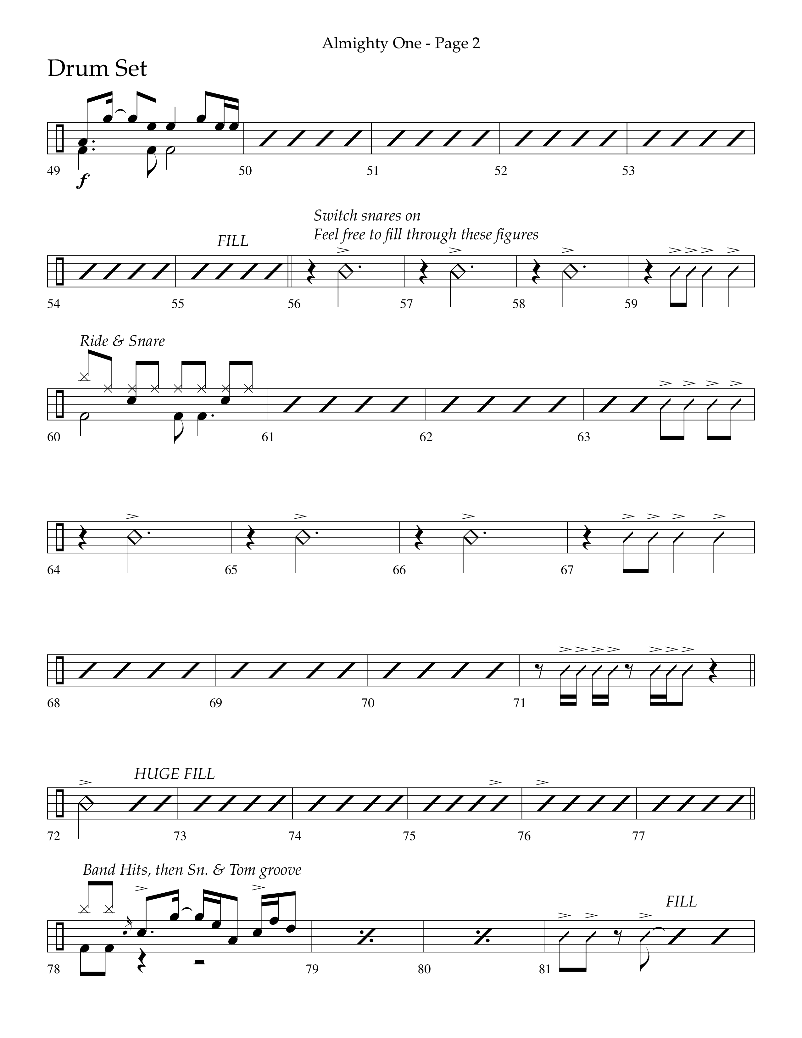 Almighty One (Choral Anthem SATB) Drum Set (Lifeway Choral / Arr. Bradley Knight)
