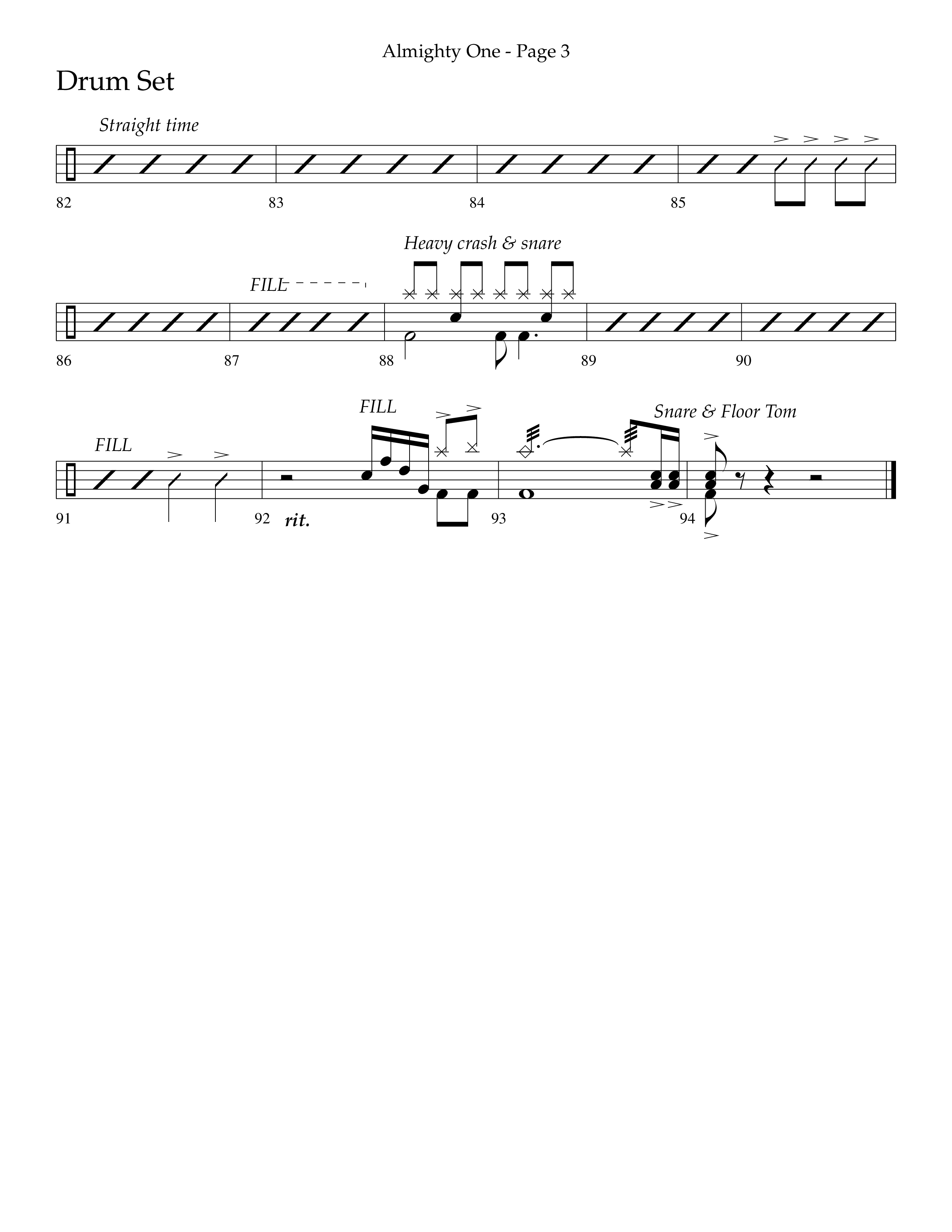 Almighty One (Choral Anthem SATB) Drum Set (Lifeway Choral / Arr. Bradley Knight)
