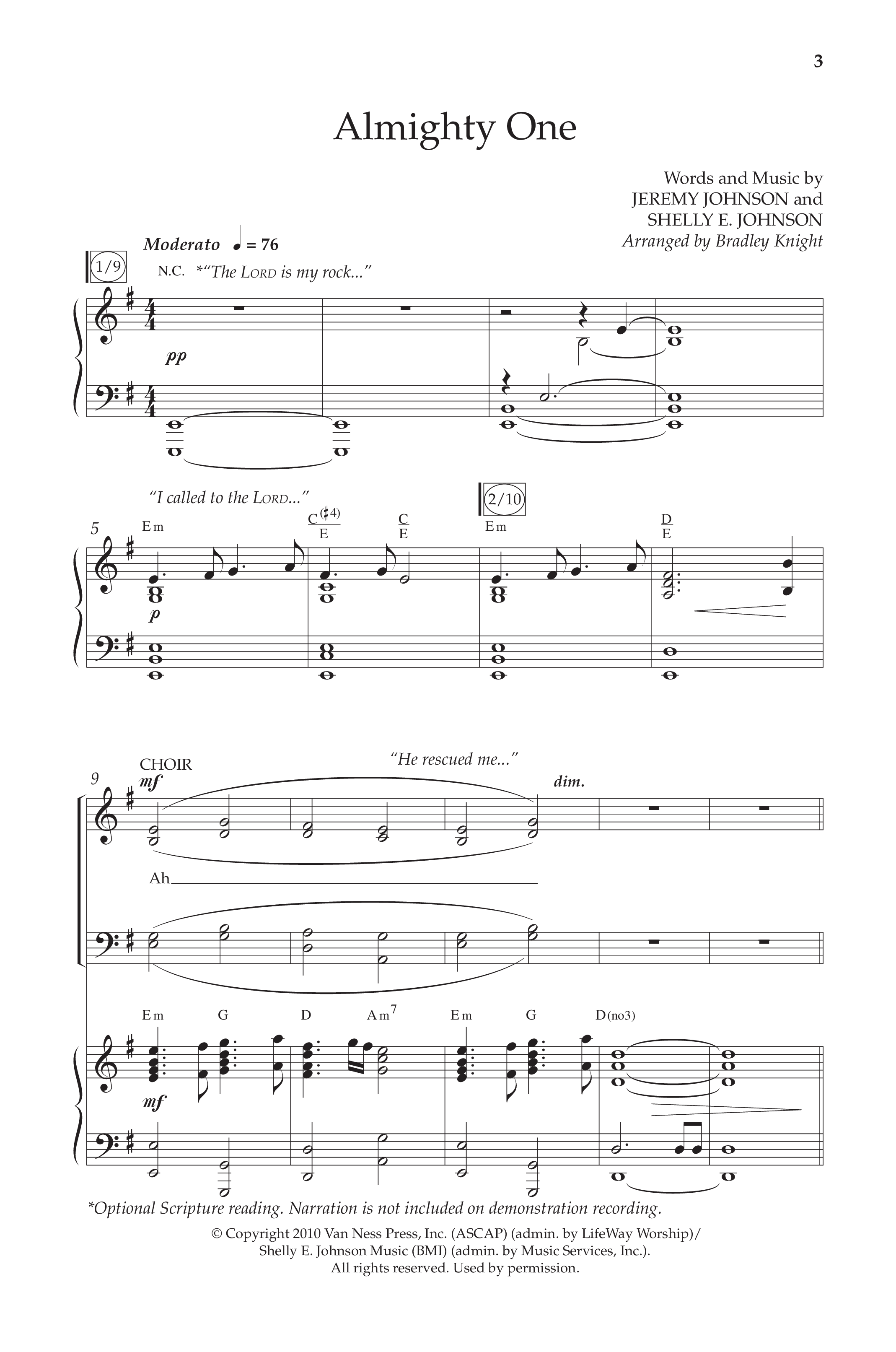 Almighty One (Choral Anthem SATB) Anthem (SATB/Piano) (Lifeway Choral / Arr. Bradley Knight)