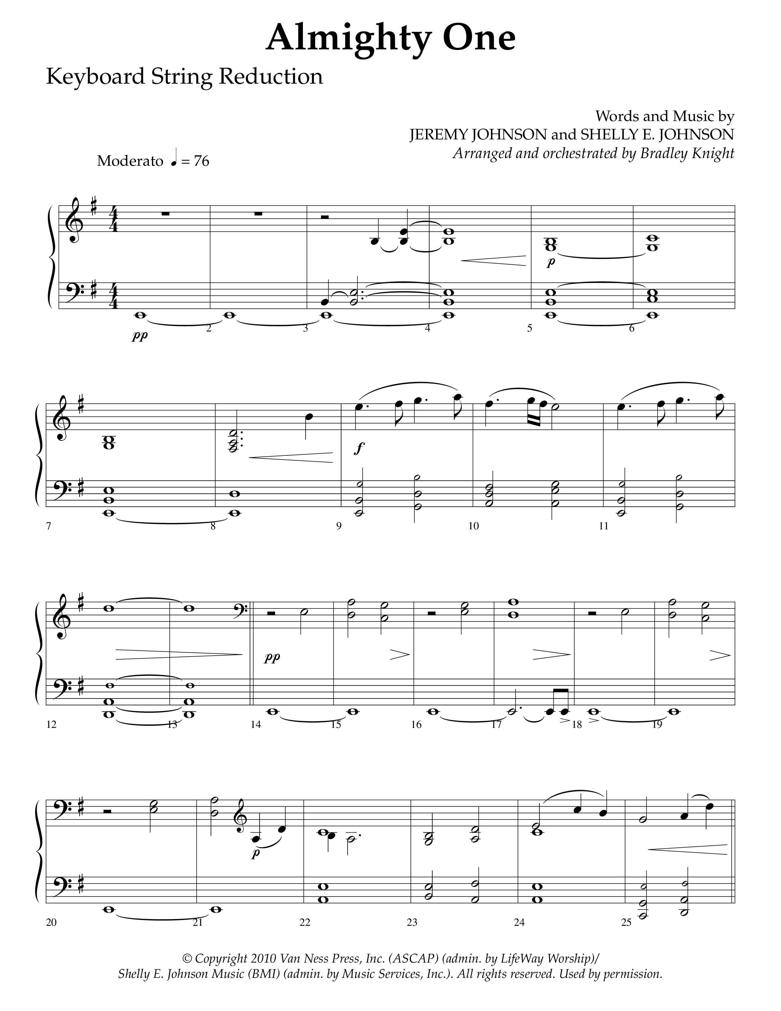 Almighty One (Choral Anthem SATB) String Reduction (Lifeway Choral / Arr. Bradley Knight)