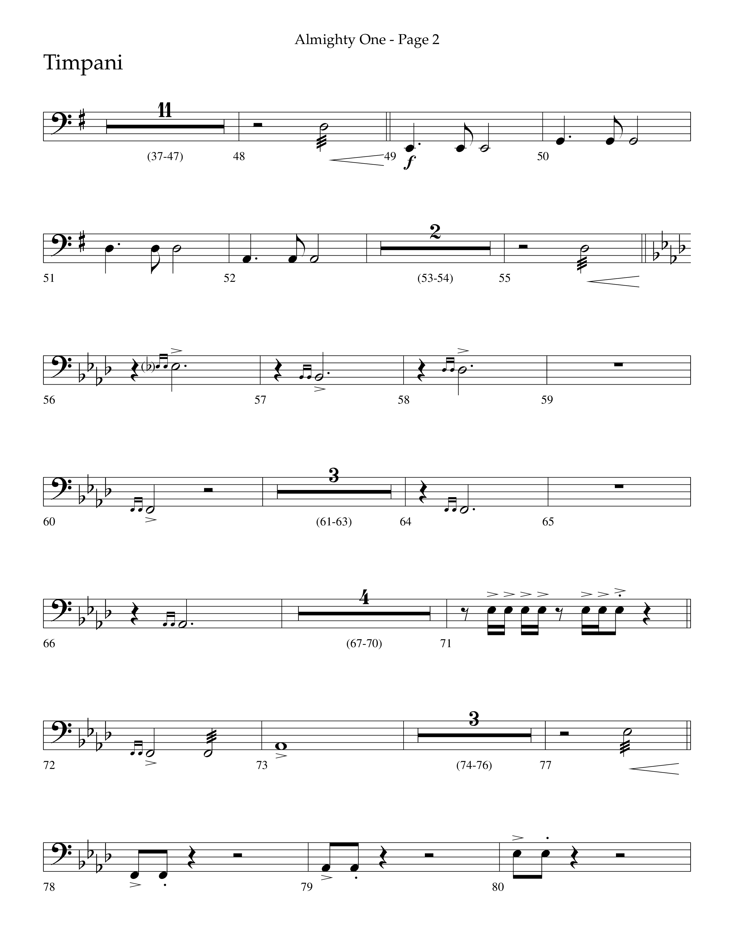 Almighty One (Choral Anthem SATB) Timpani (Lifeway Choral / Arr. Bradley Knight)