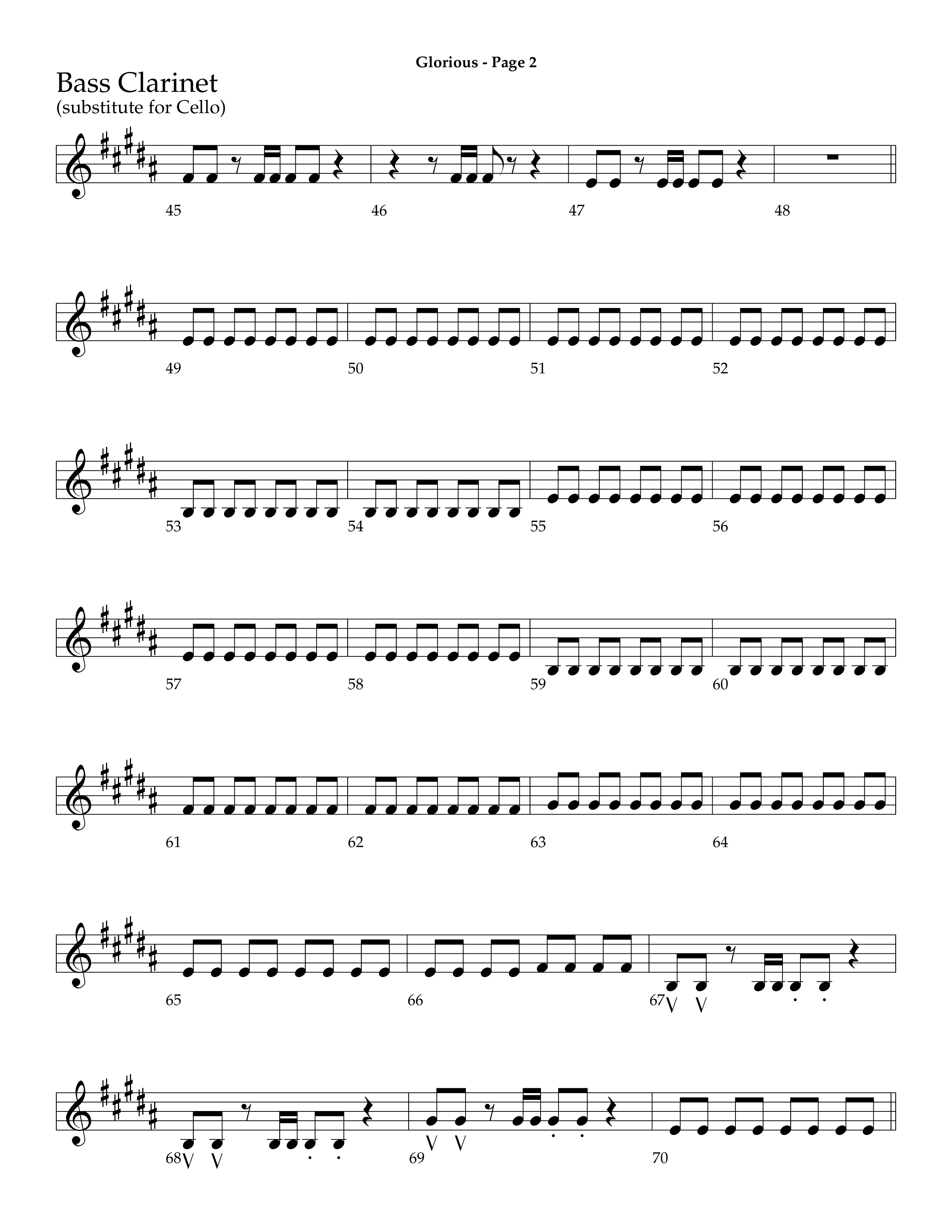 Glorious (Choral Anthem SATB) Bass Clarinet (Lifeway Choral / Arr. Dave Williamson)