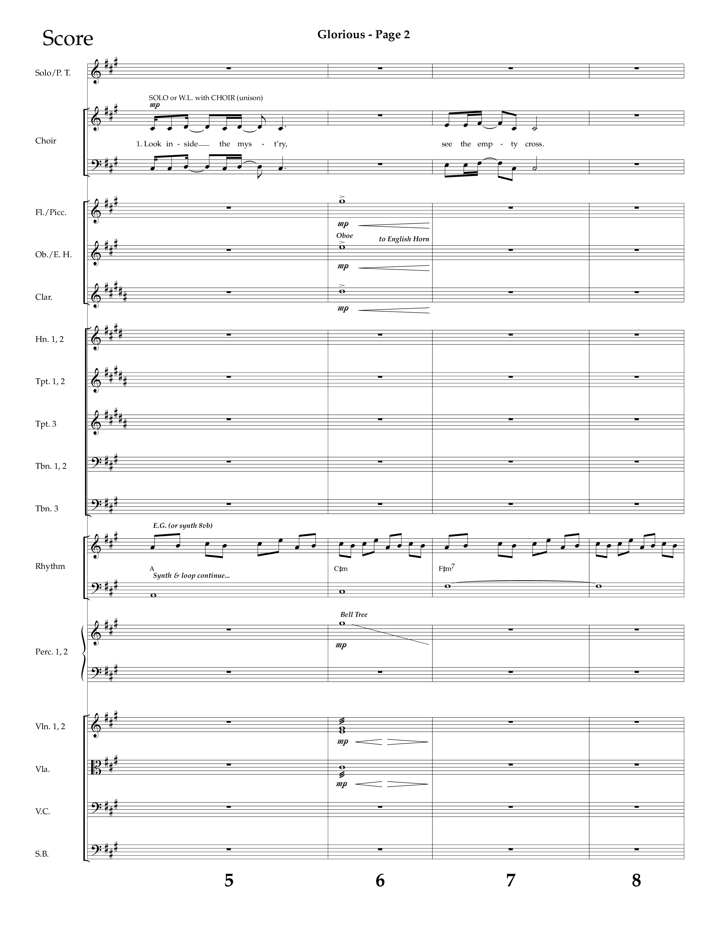 Glorious (Choral Anthem SATB) Orchestration (Lifeway Choral / Arr. Dave Williamson)