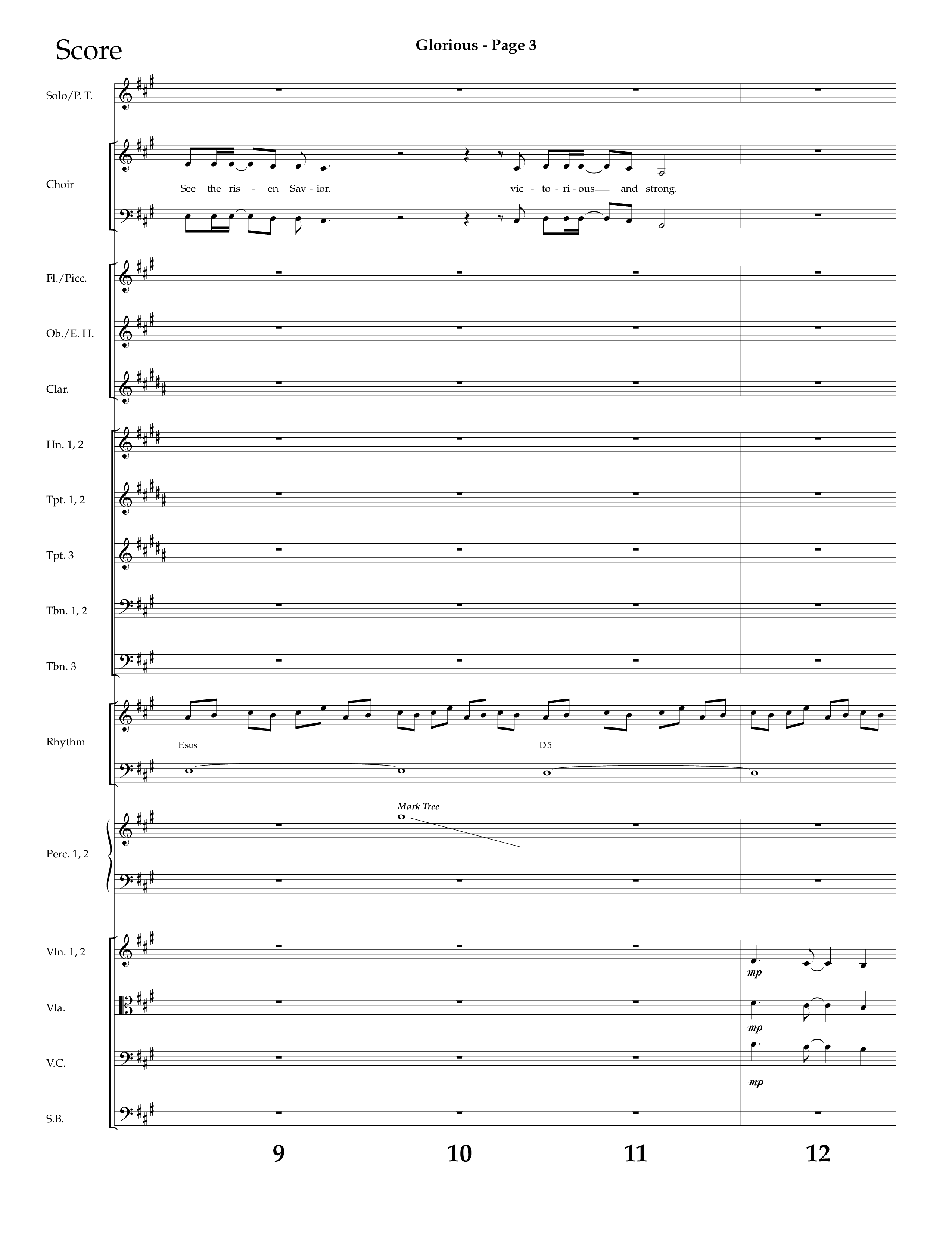 Glorious (Choral Anthem SATB) Orchestration (Lifeway Choral / Arr. Dave Williamson)