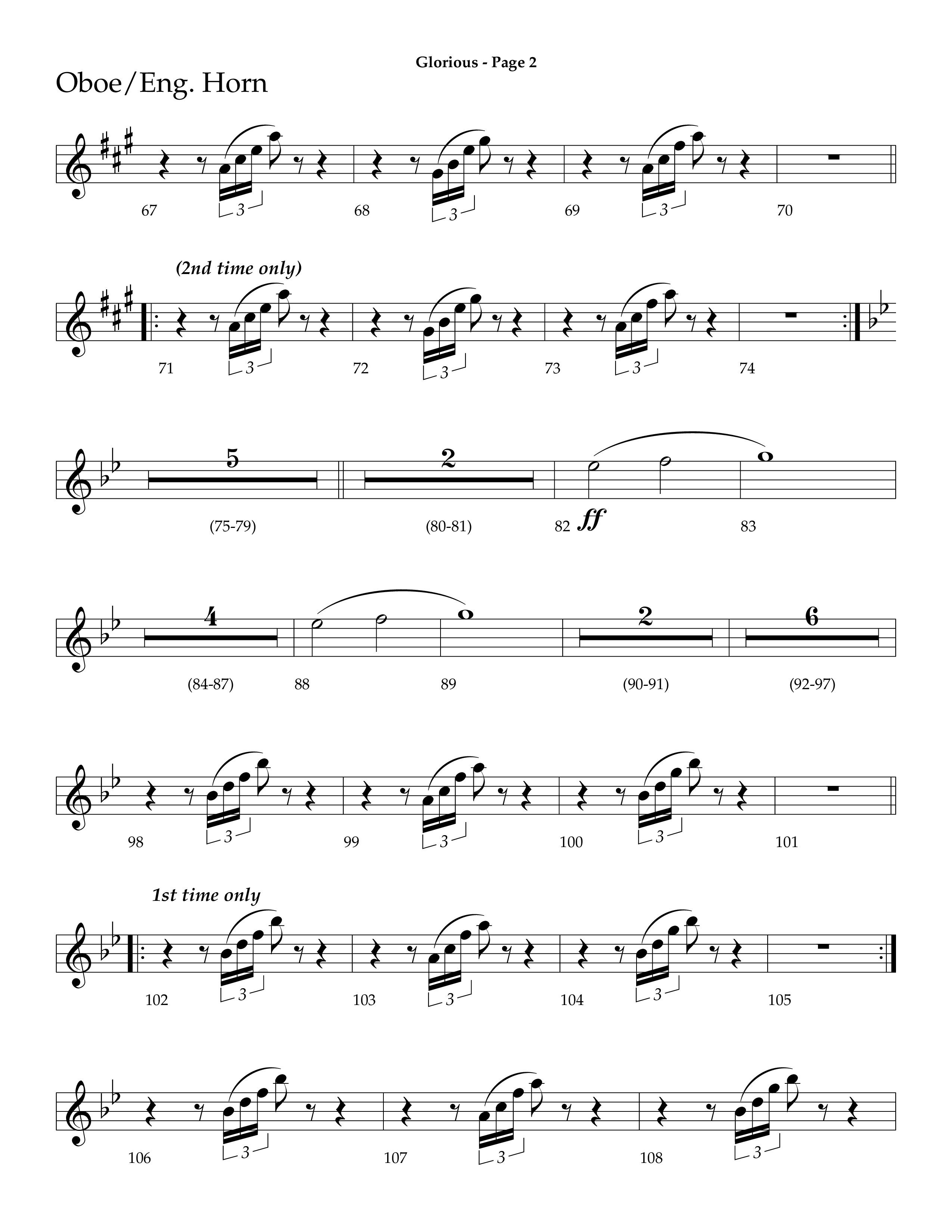 Glorious (Choral Anthem SATB) Oboe (Lifeway Choral / Arr. Dave Williamson)