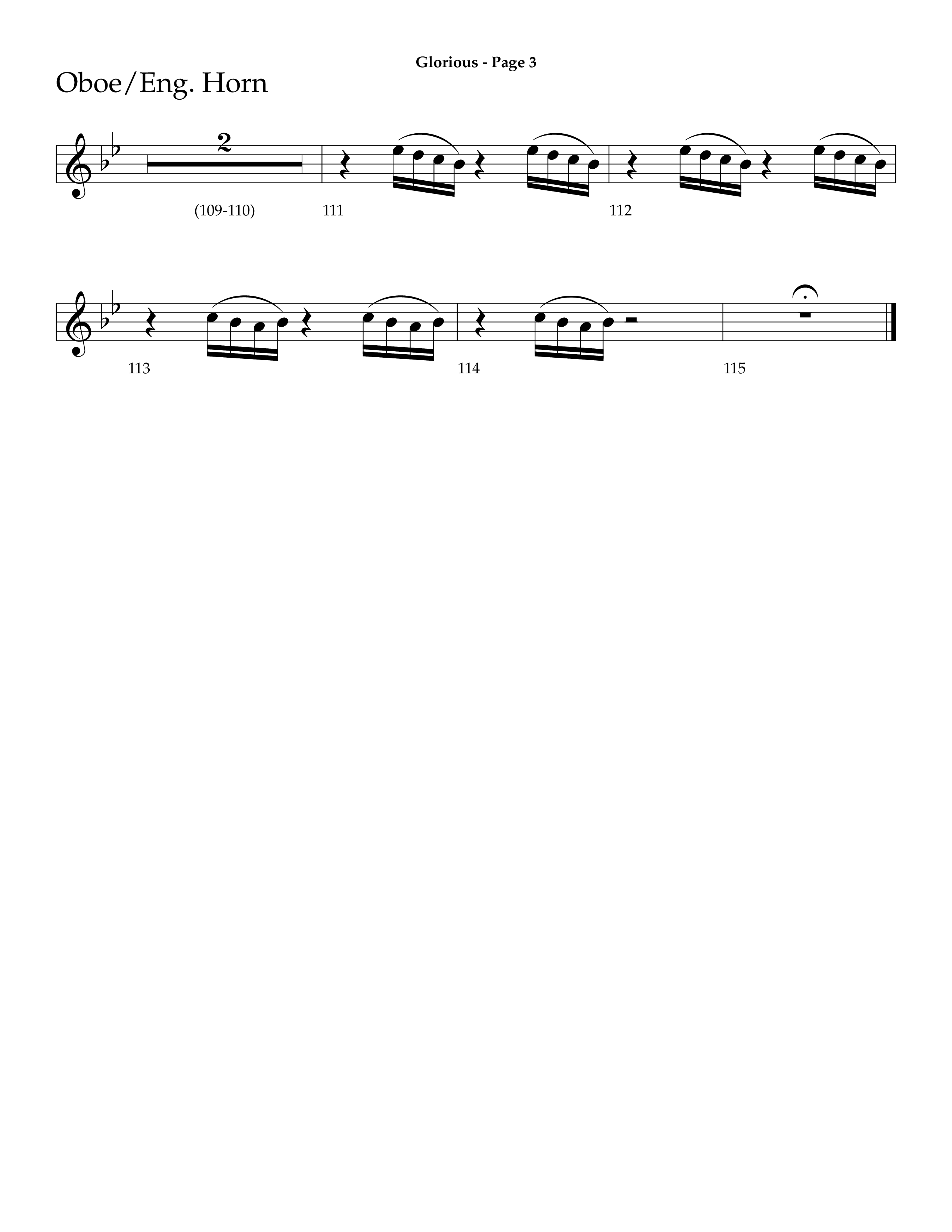 Glorious (Choral Anthem SATB) Oboe (Lifeway Choral / Arr. Dave Williamson)