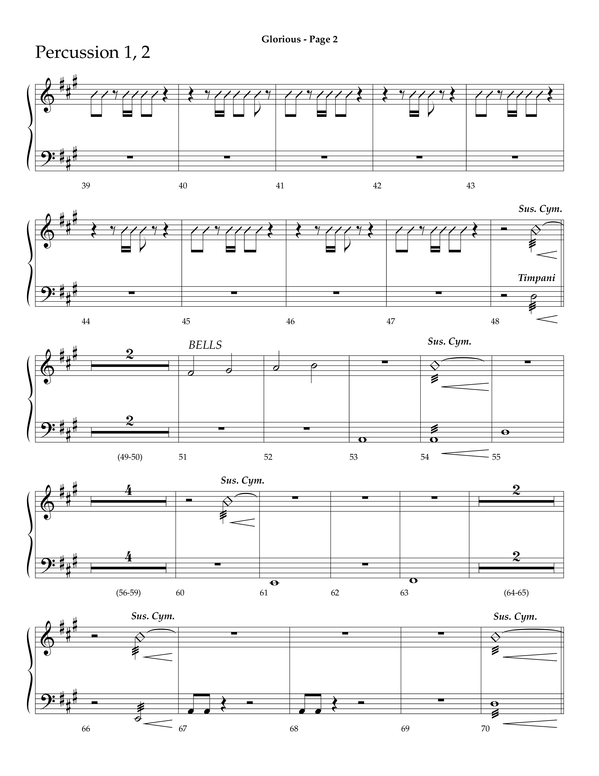 Glorious (Choral Anthem SATB) Percussion 1/2 (Lifeway Choral / Arr. Dave Williamson)