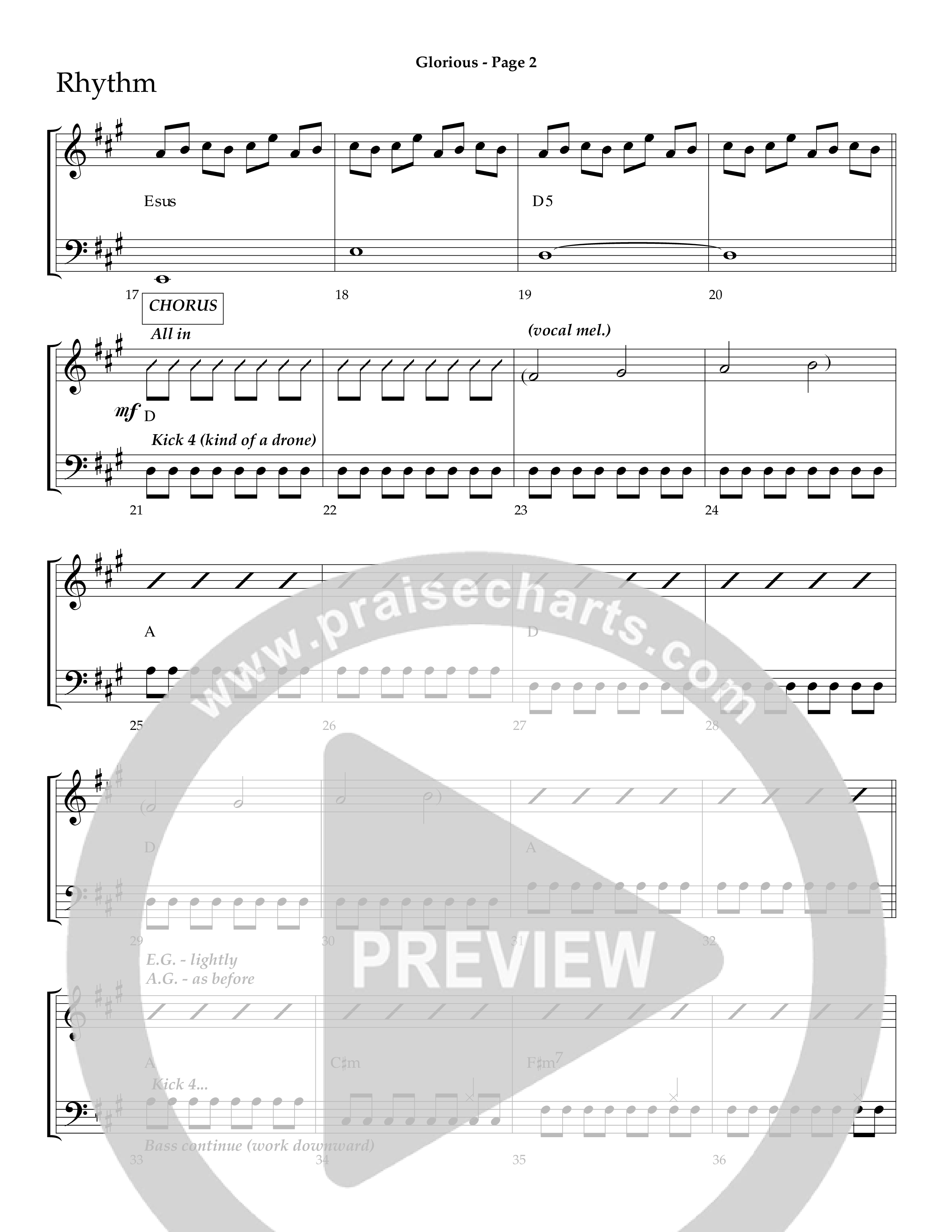 Glorious (Choral Anthem SATB) Lead Melody & Rhythm (Lifeway Choral / Arr. Dave Williamson)