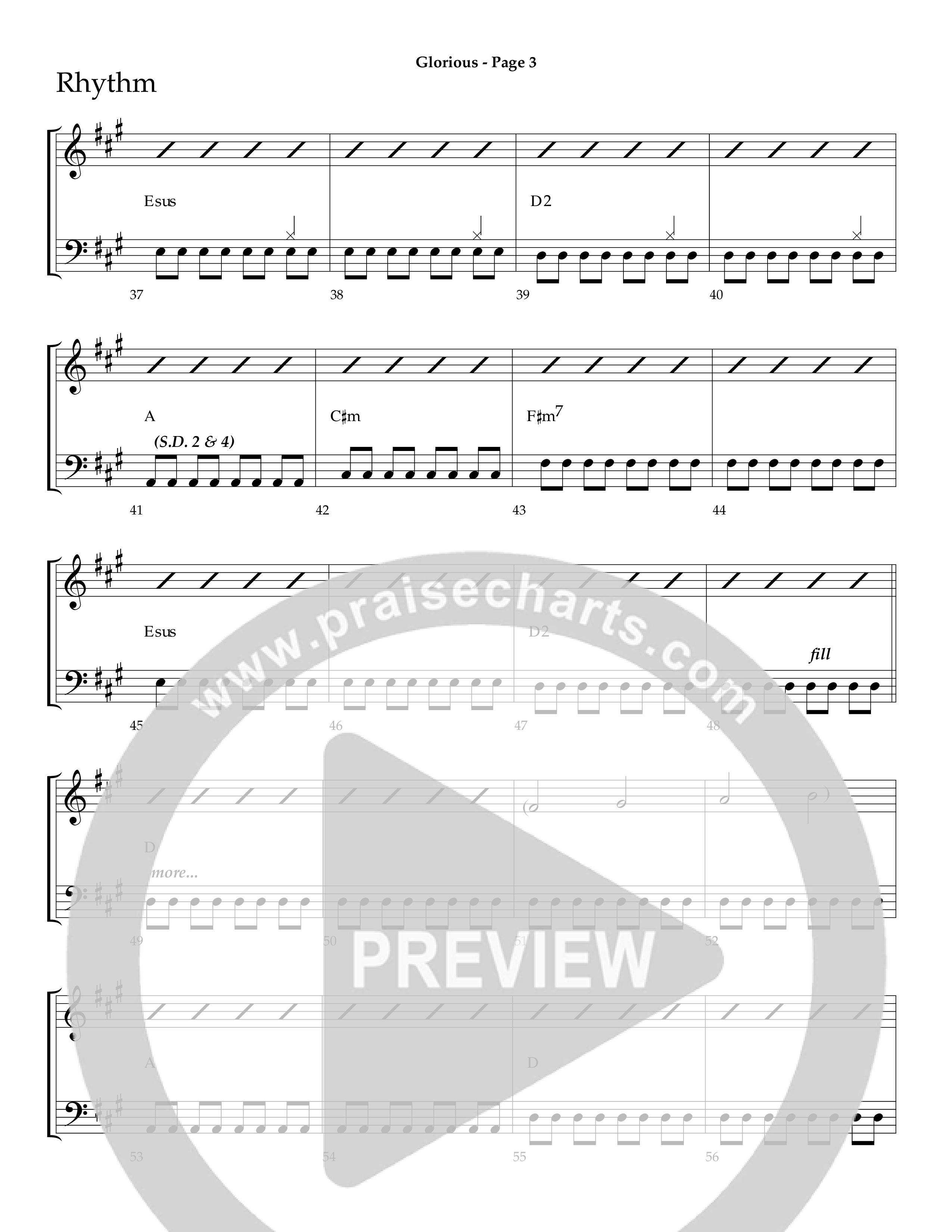 Glorious (Choral Anthem SATB) Lead Melody & Rhythm (Lifeway Choral / Arr. Dave Williamson)