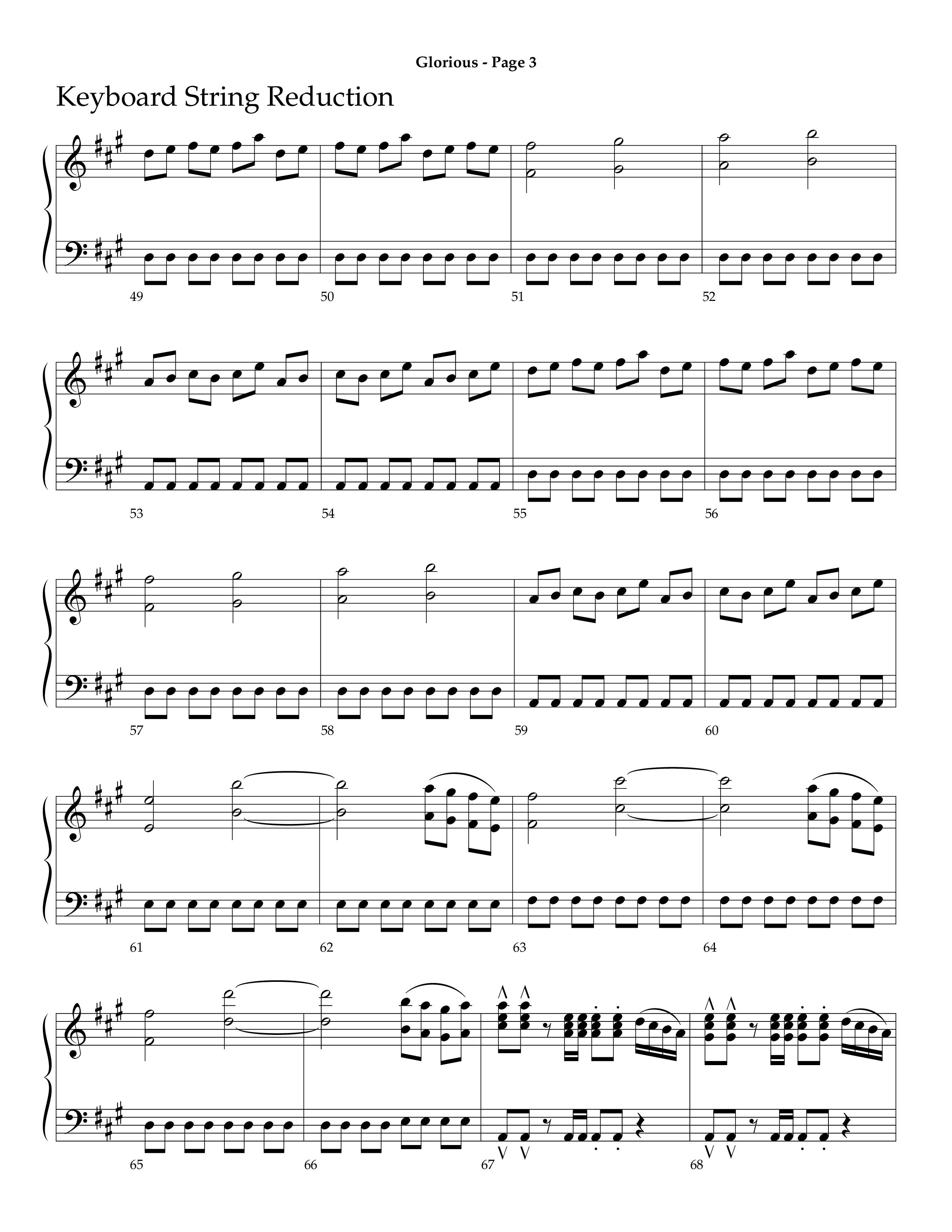 Glorious (Choral Anthem SATB) String Reduction (Lifeway Choral / Arr. Dave Williamson)