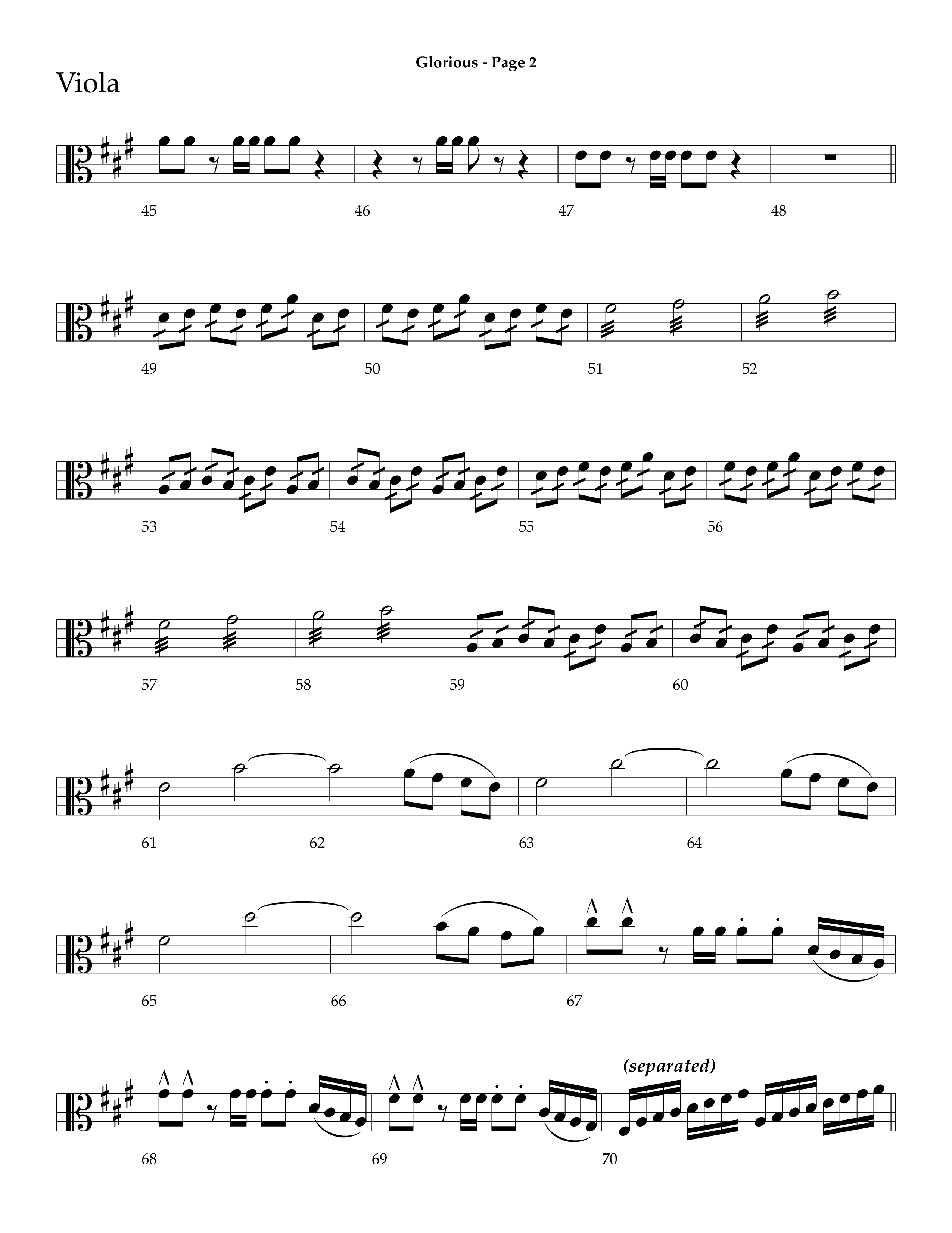 Glorious (Choral Anthem SATB) Viola (Lifeway Choral / Arr. Dave Williamson)
