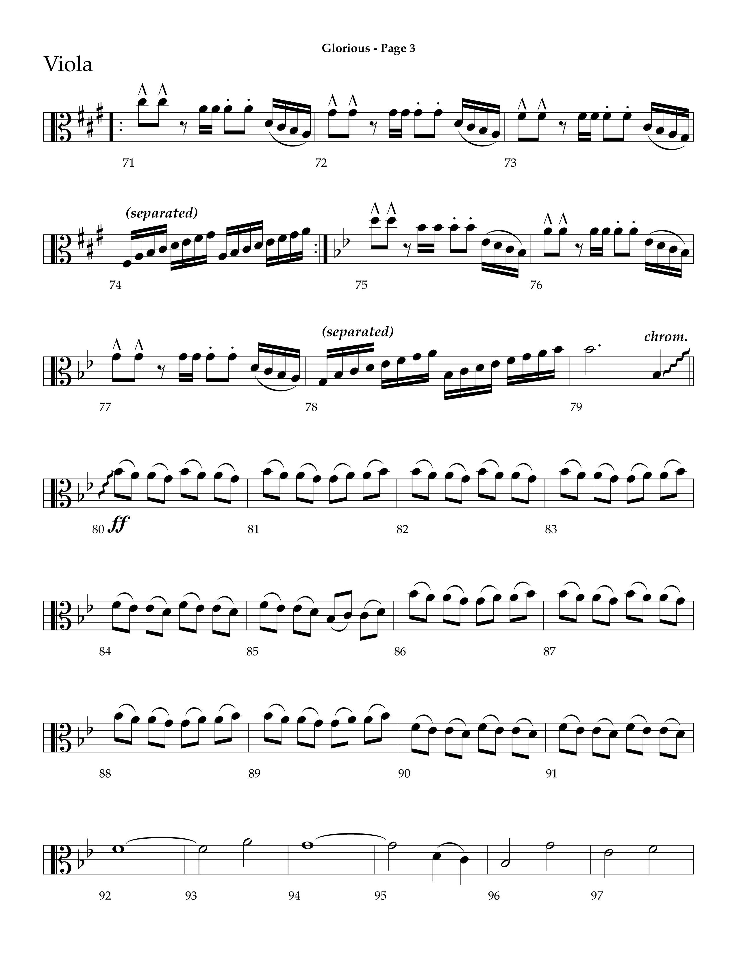 Glorious (Choral Anthem SATB) Viola (Lifeway Choral / Arr. Dave Williamson)