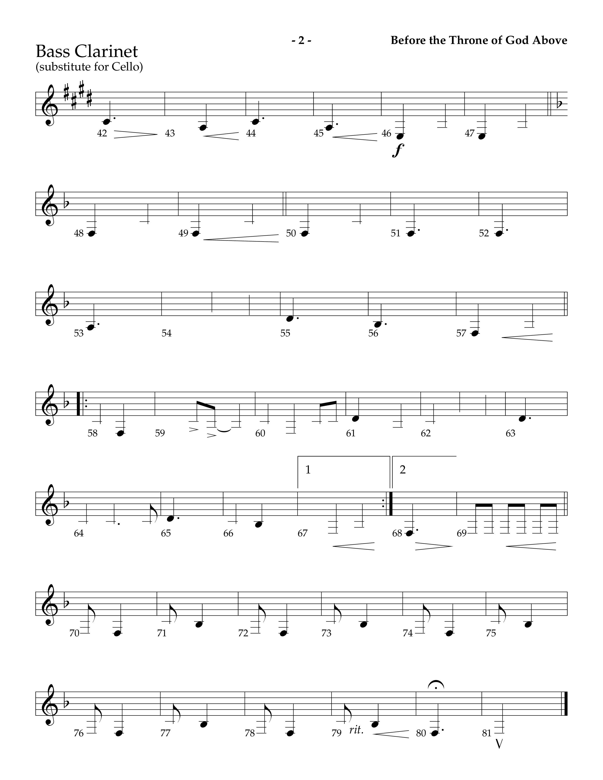 Before The Throne Of God Above (Choral Anthem SATB) Bass Clarinet (Lifeway Choral / Arr. Camp Kirkland)