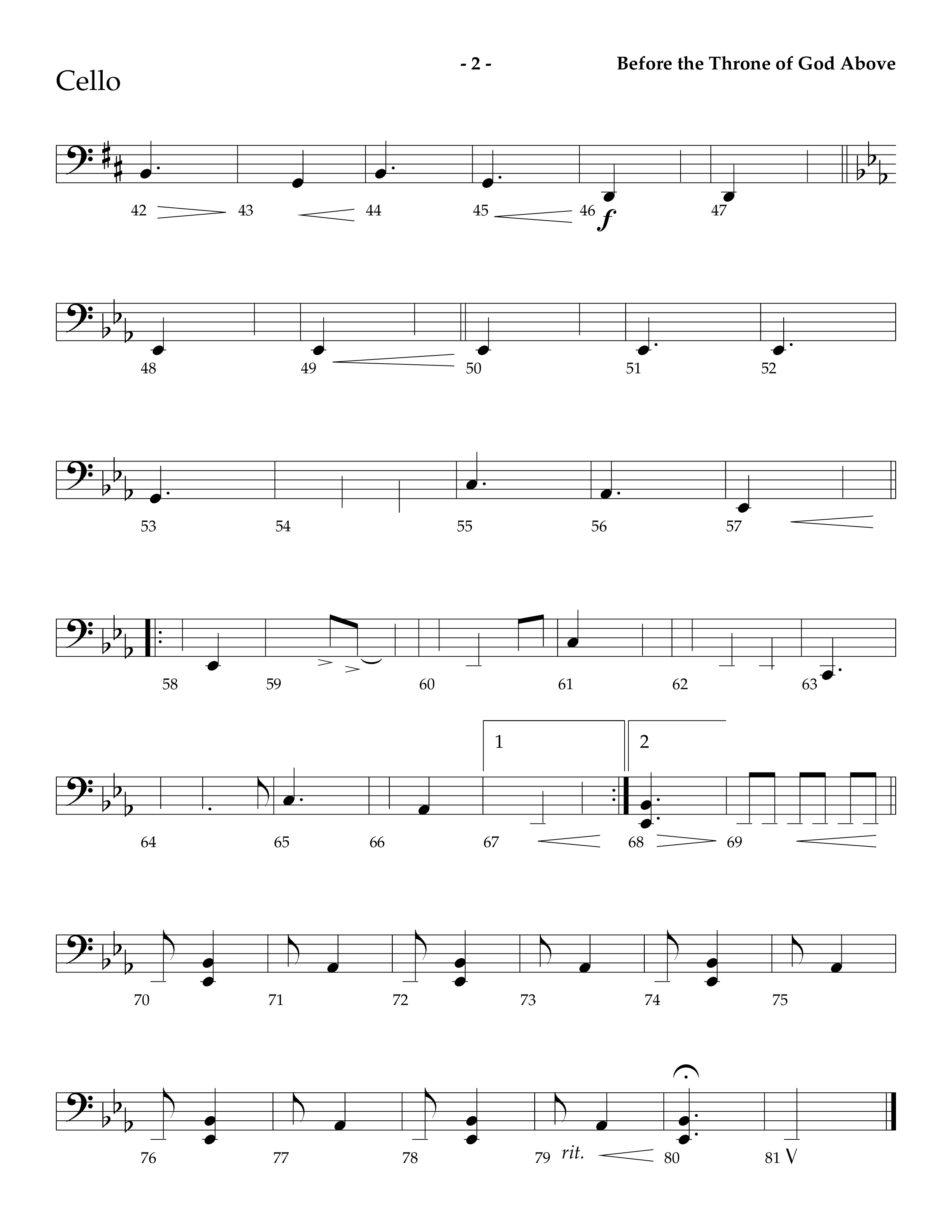 Before The Throne Of God Above (Choral Anthem SATB) Cello (Lifeway Choral / Arr. Camp Kirkland)
