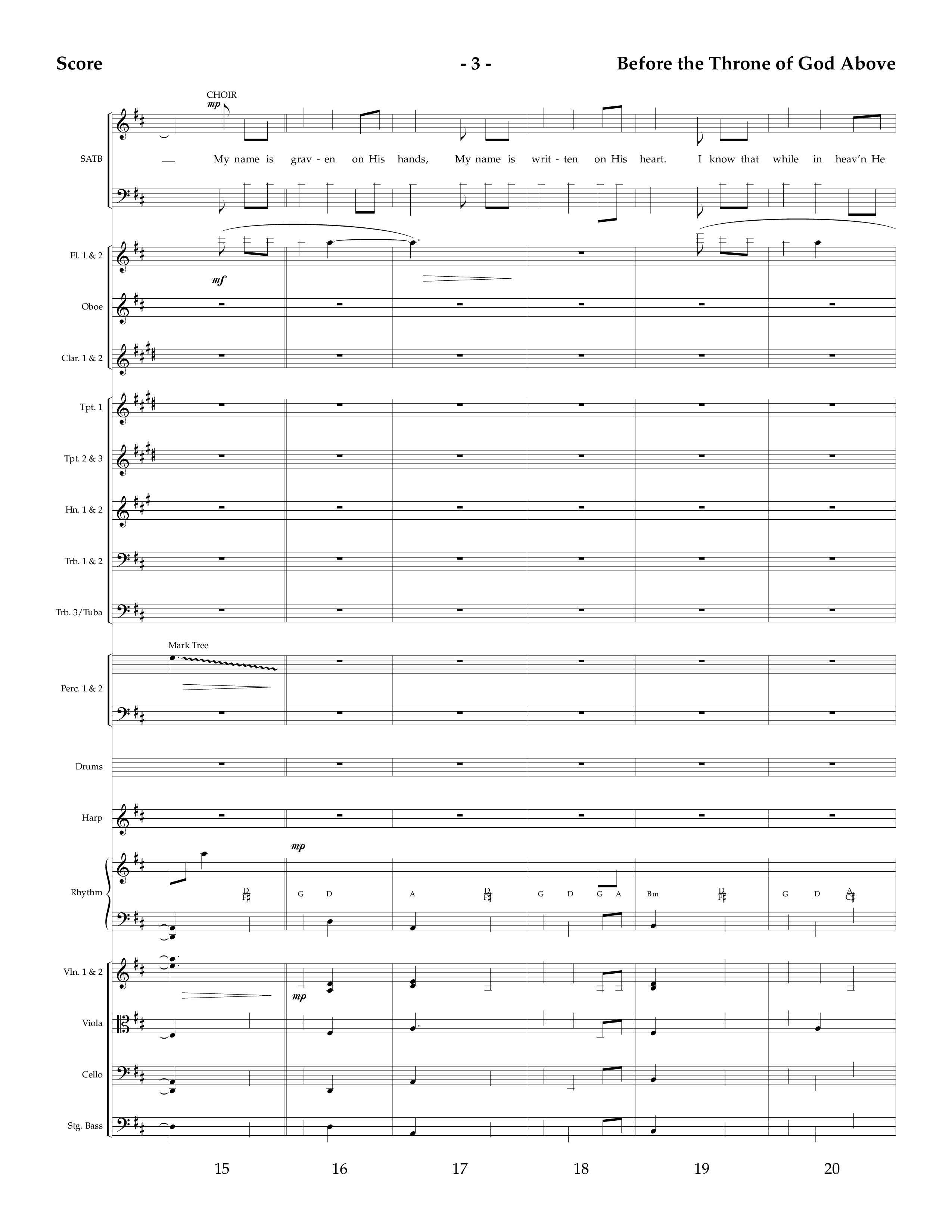Before The Throne Of God Above (Choral Anthem SATB) Orchestration (Lifeway Choral / Arr. Camp Kirkland)