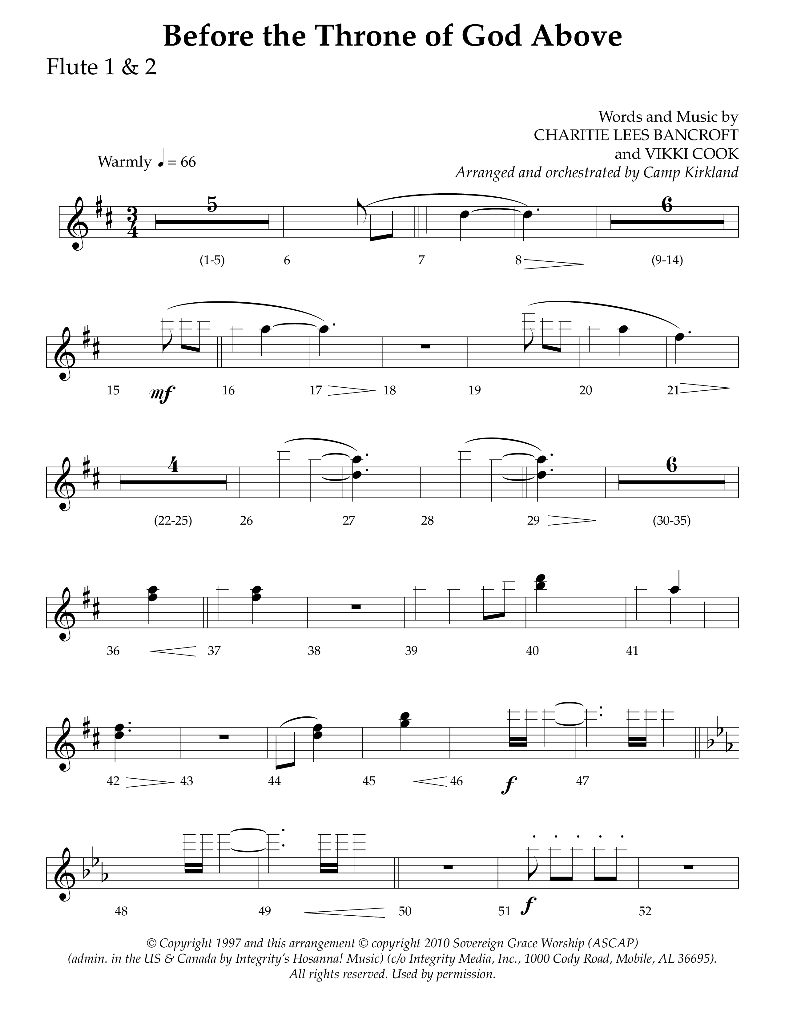 Before The Throne Of God Above (Choral Anthem SATB) Flute 1/2 (Lifeway Choral / Arr. Camp Kirkland)