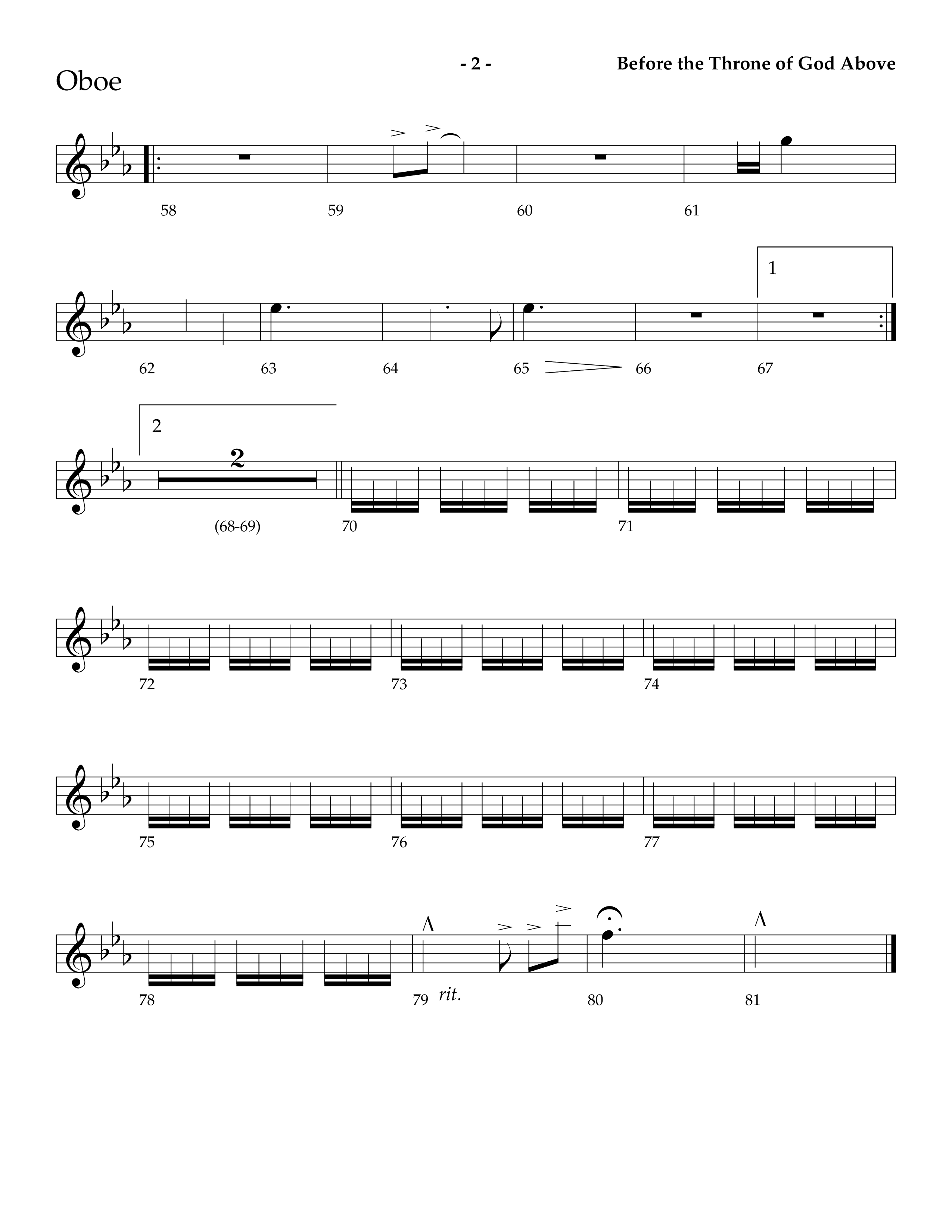 Before The Throne Of God Above (Choral Anthem SATB) Oboe (Lifeway Choral / Arr. Camp Kirkland)