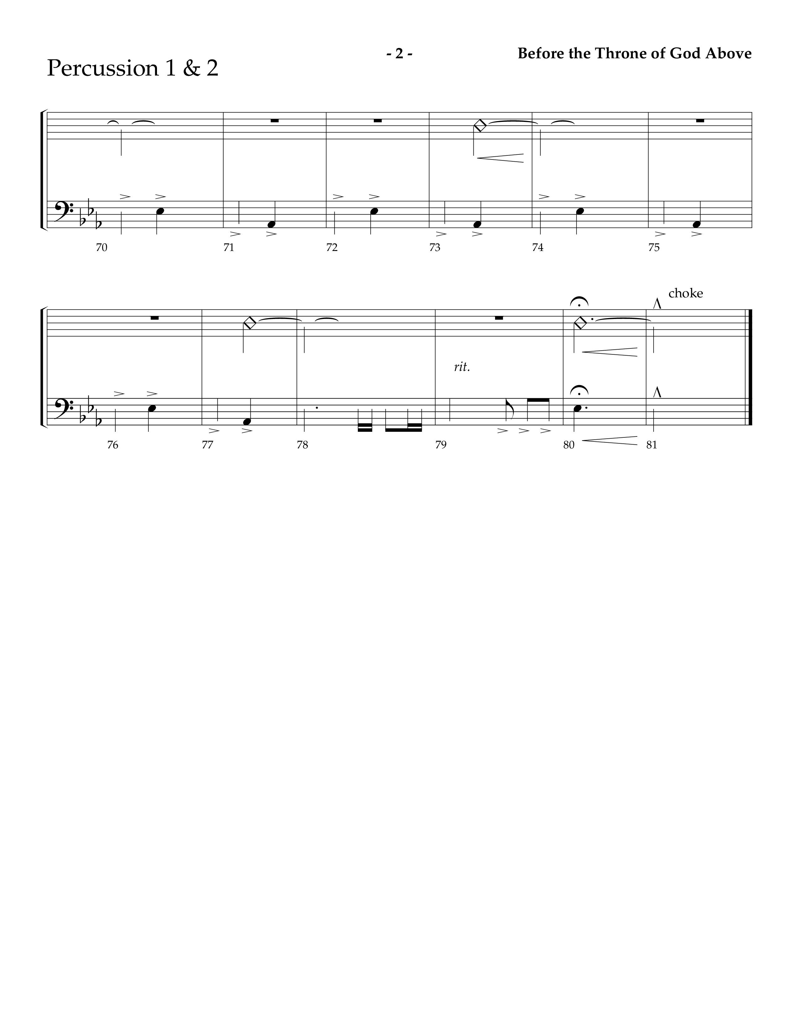 Before The Throne Of God Above (Choral Anthem SATB) Percussion 1/2 (Lifeway Choral / Arr. Camp Kirkland)