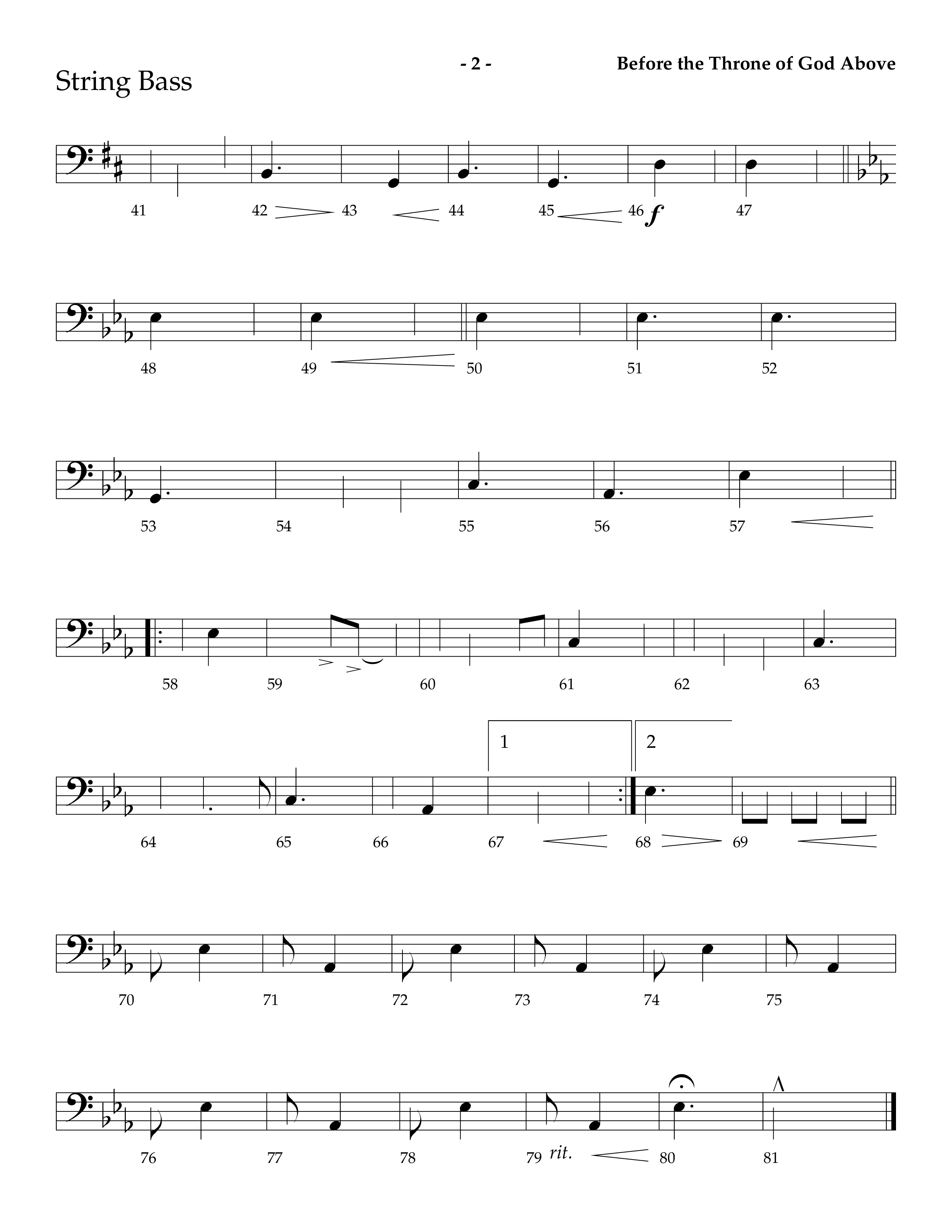 Before The Throne Of God Above (Choral Anthem SATB) String Bass (Lifeway Choral / Arr. Camp Kirkland)