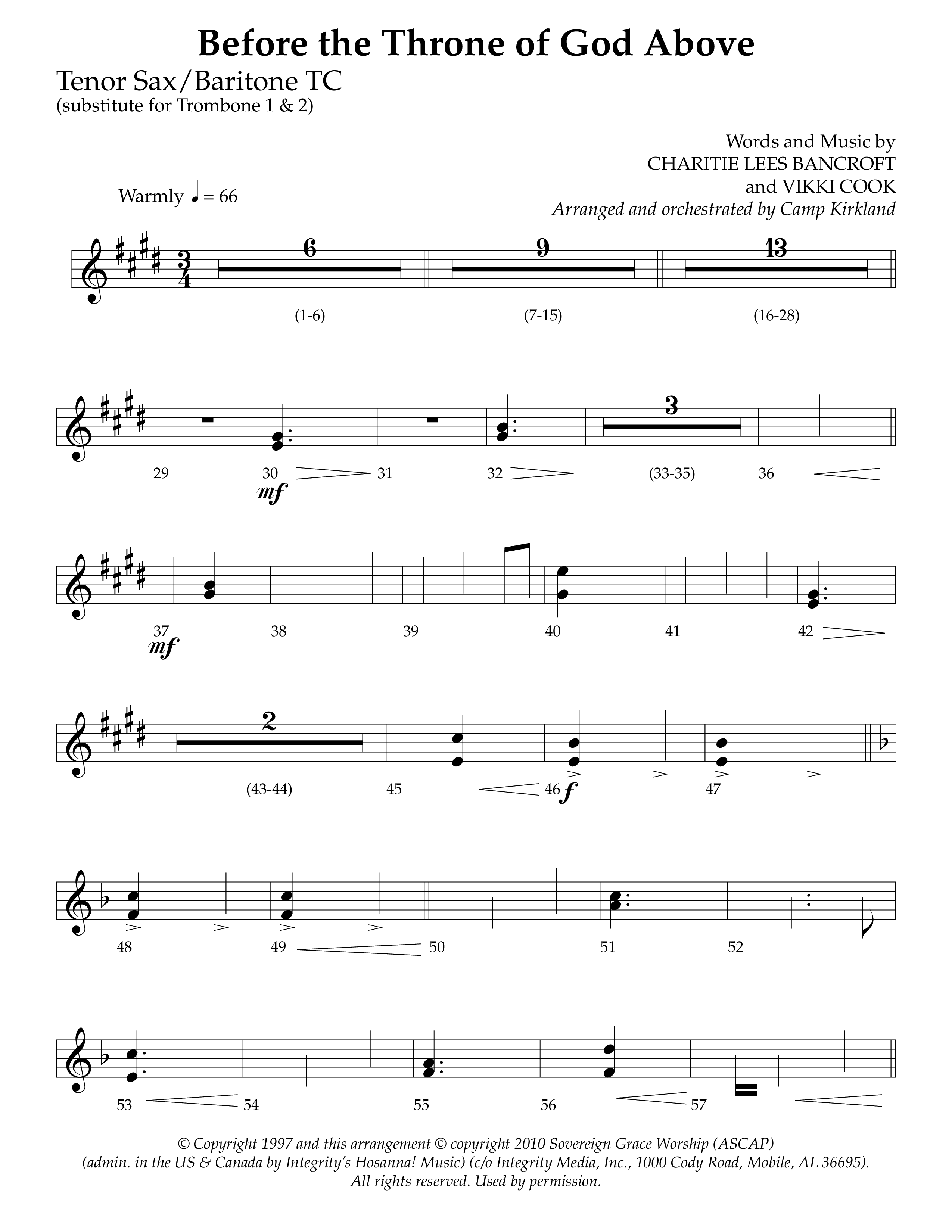 Before The Throne Of God Above (Choral Anthem SATB) Tenor Sax/Baritone T.C. (Lifeway Choral / Arr. Camp Kirkland)
