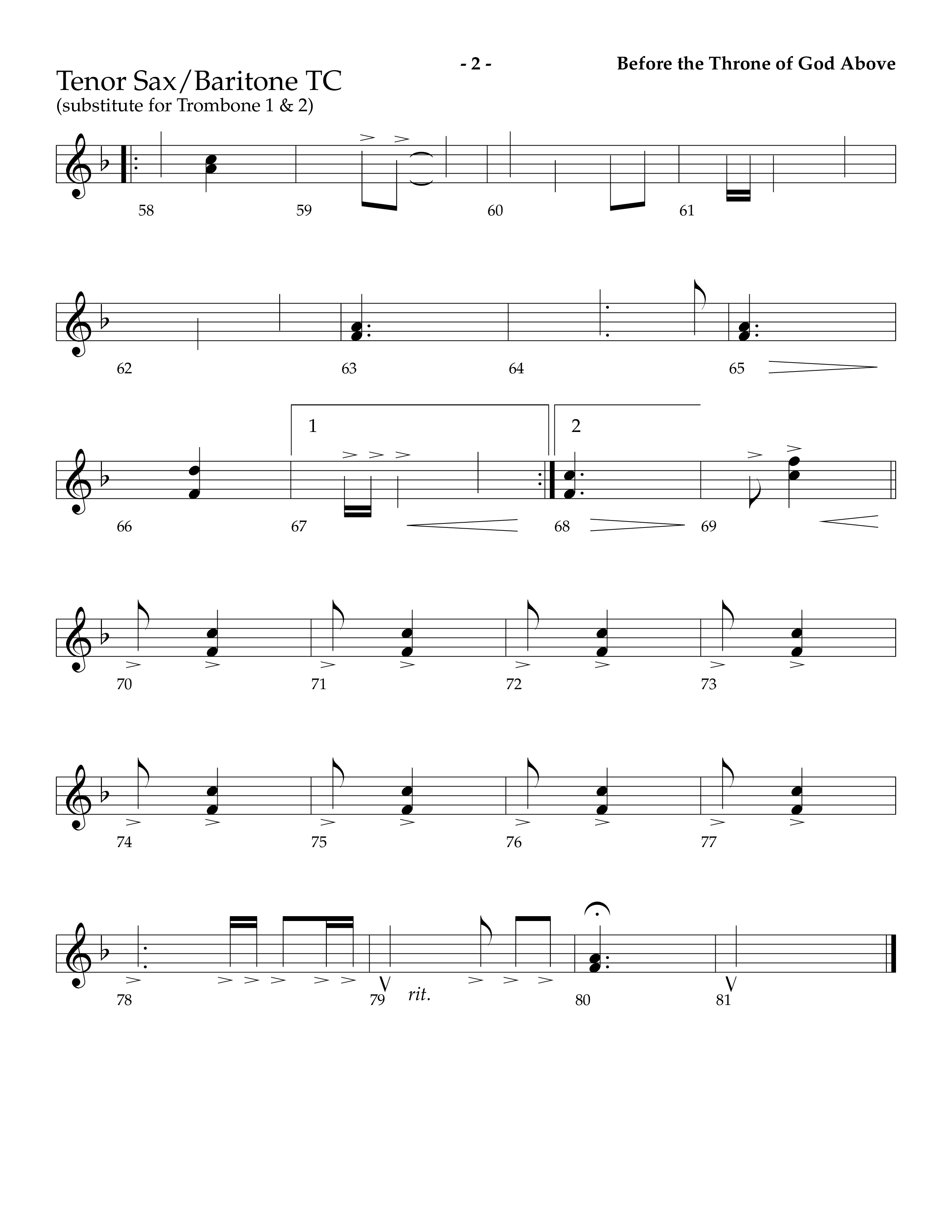 Before The Throne Of God Above (Choral Anthem SATB) Tenor Sax/Baritone T.C. (Lifeway Choral / Arr. Camp Kirkland)