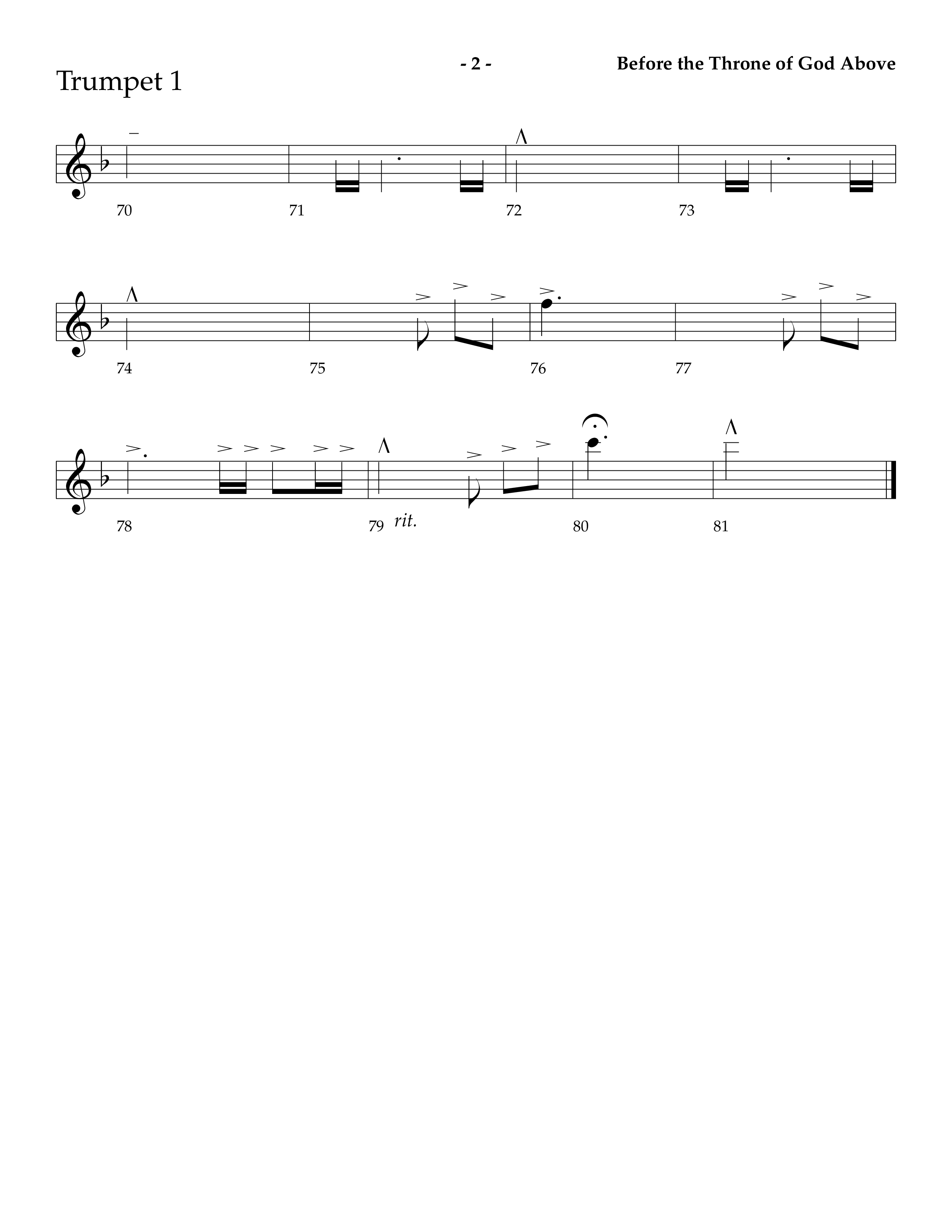 Before The Throne Of God Above (Choral Anthem SATB) Trumpet 1 (Lifeway Choral / Arr. Camp Kirkland)