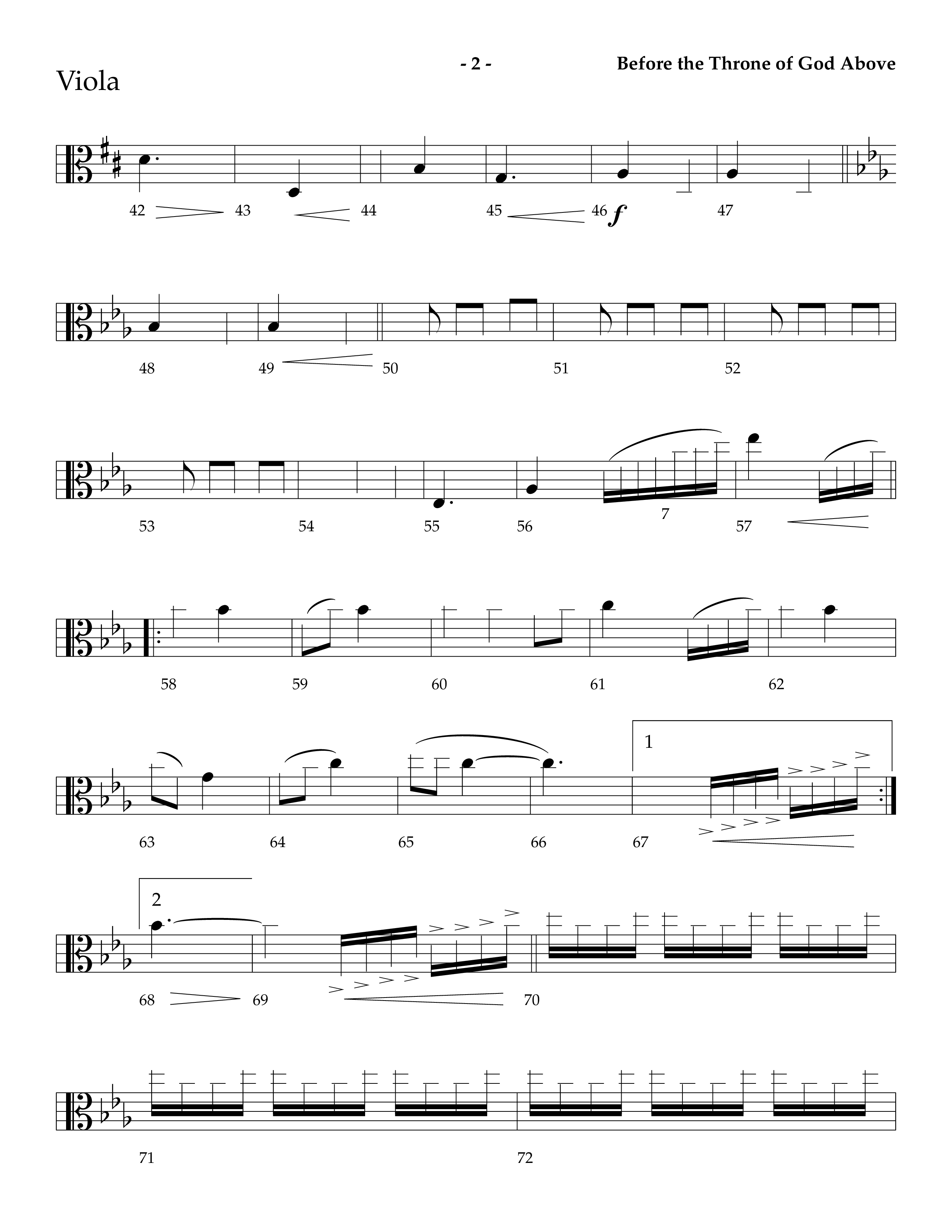Before The Throne Of God Above (Choral Anthem SATB) Viola (Lifeway Choral / Arr. Camp Kirkland)