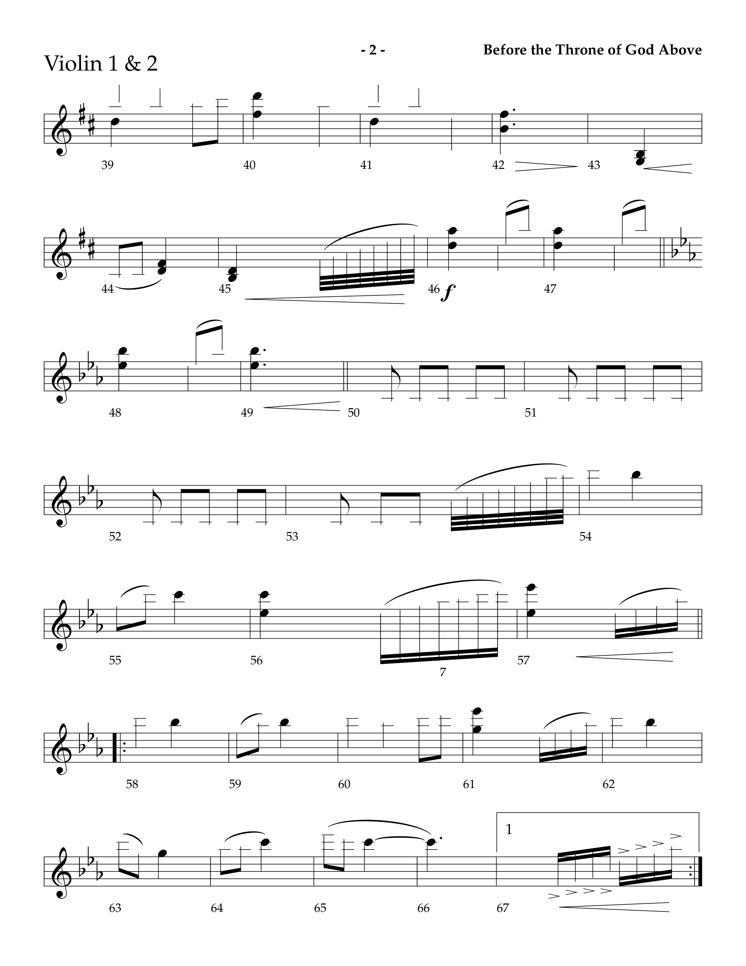 Before The Throne Of God Above (Choral Anthem SATB) Violin 1/2 (Lifeway Choral / Arr. Camp Kirkland)