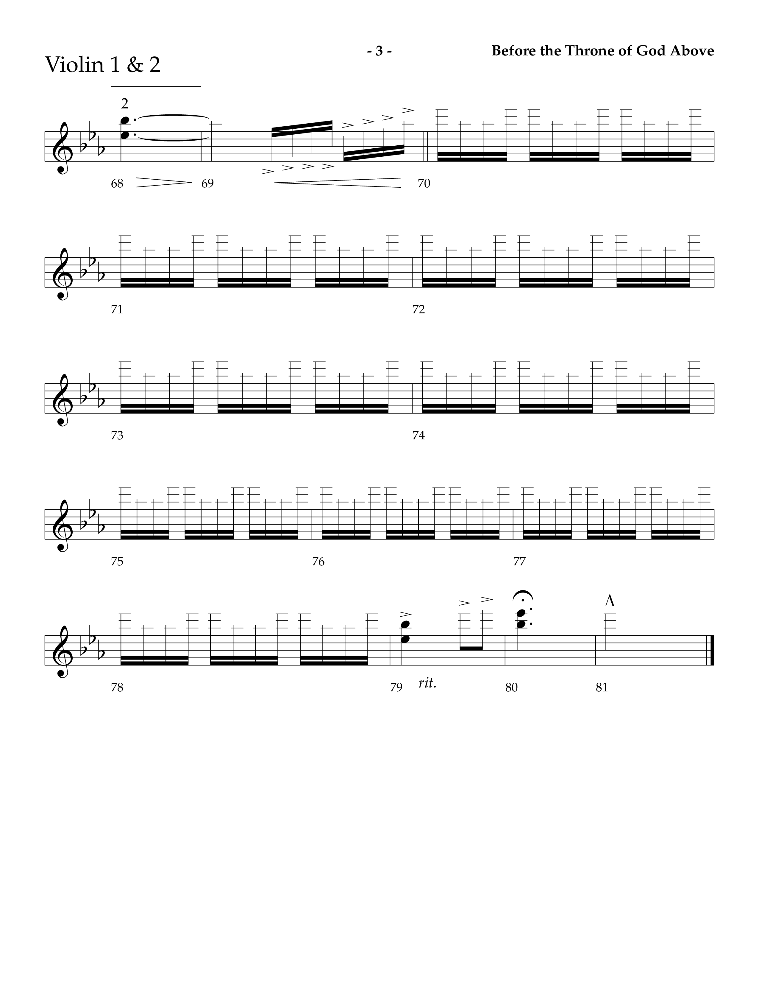 Before The Throne Of God Above (Choral Anthem SATB) Violin 1/2 (Lifeway Choral / Arr. Camp Kirkland)