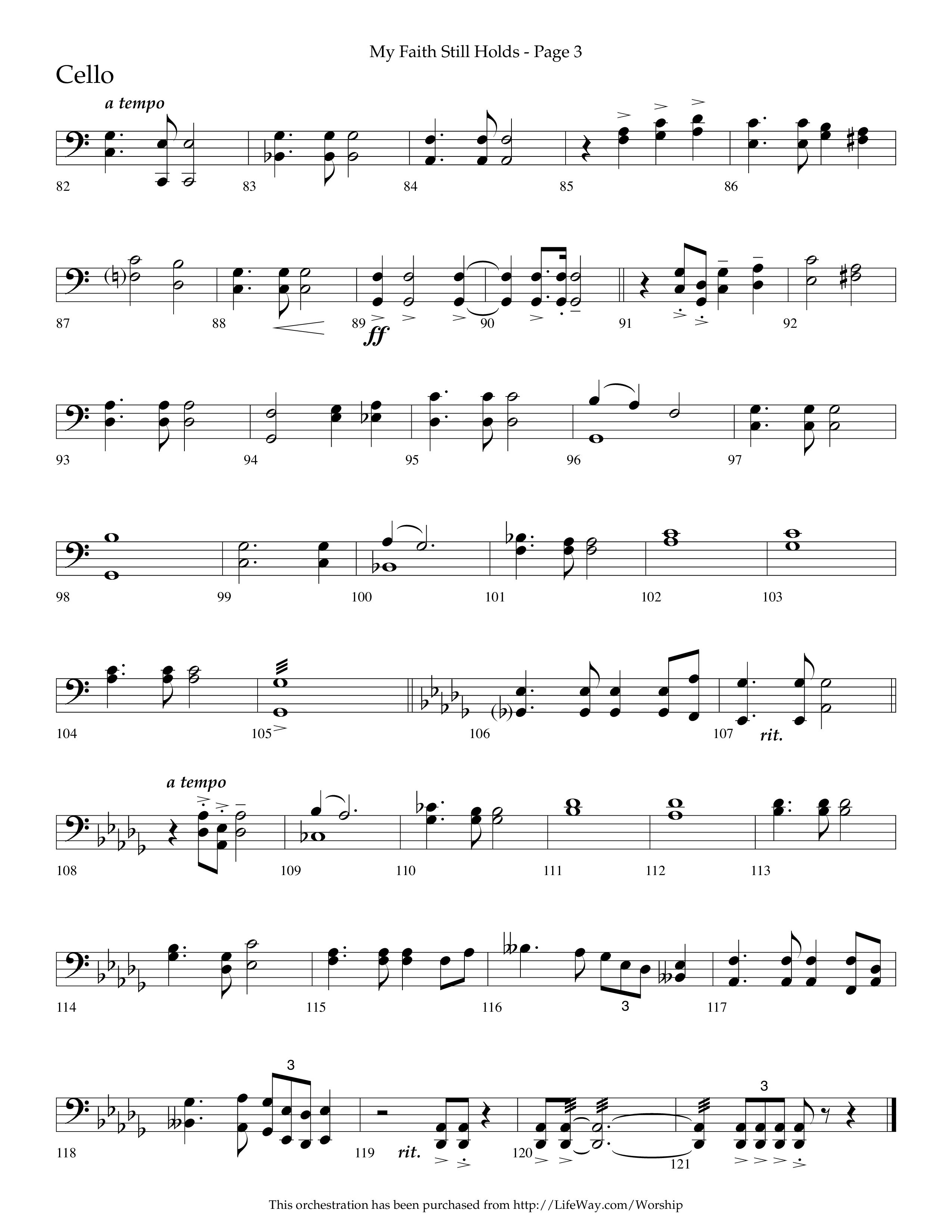 My Faith Still Holds (Choral Anthem SATB) Cello (Lifeway Choral / Arr. Russell Mauldin)
