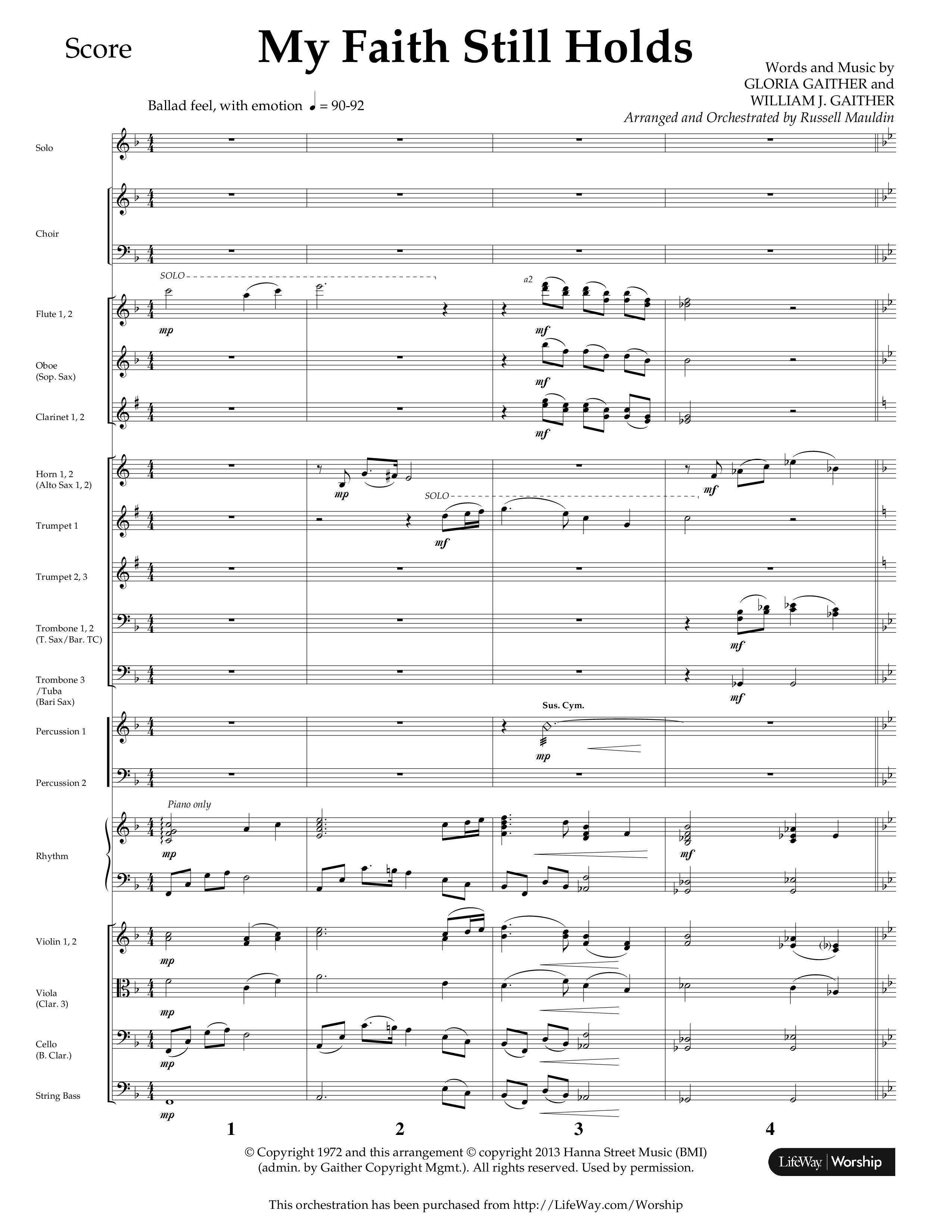 My Faith Still Holds (Choral Anthem SATB) Orchestration (Lifeway Choral / Arr. Russell Mauldin)