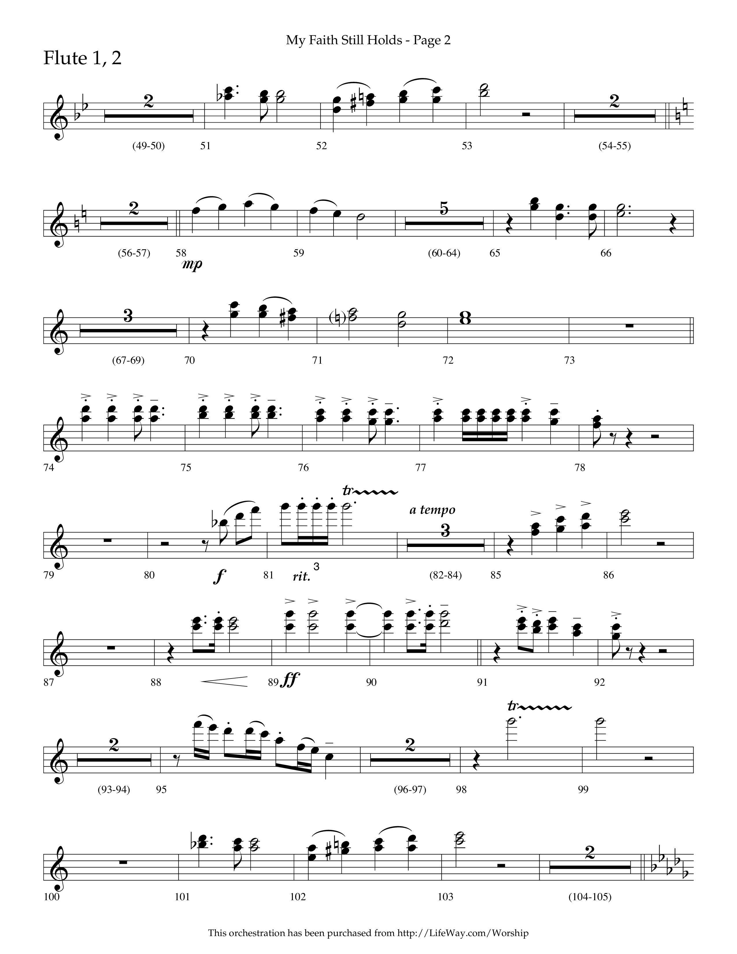 My Faith Still Holds (Choral Anthem SATB) Flute 1/2 (Lifeway Choral / Arr. Russell Mauldin)