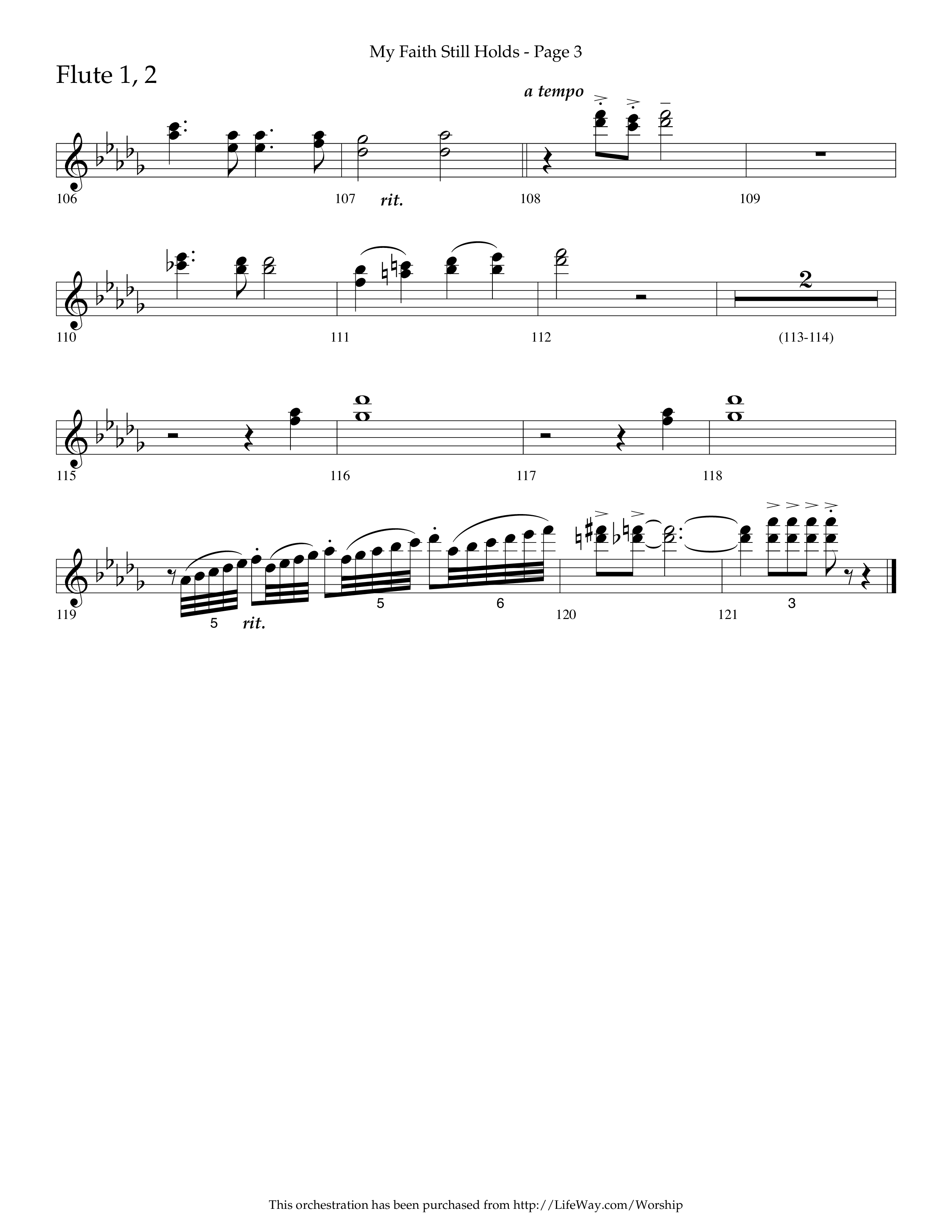 My Faith Still Holds (Choral Anthem SATB) Flute 1/2 (Lifeway Choral / Arr. Russell Mauldin)