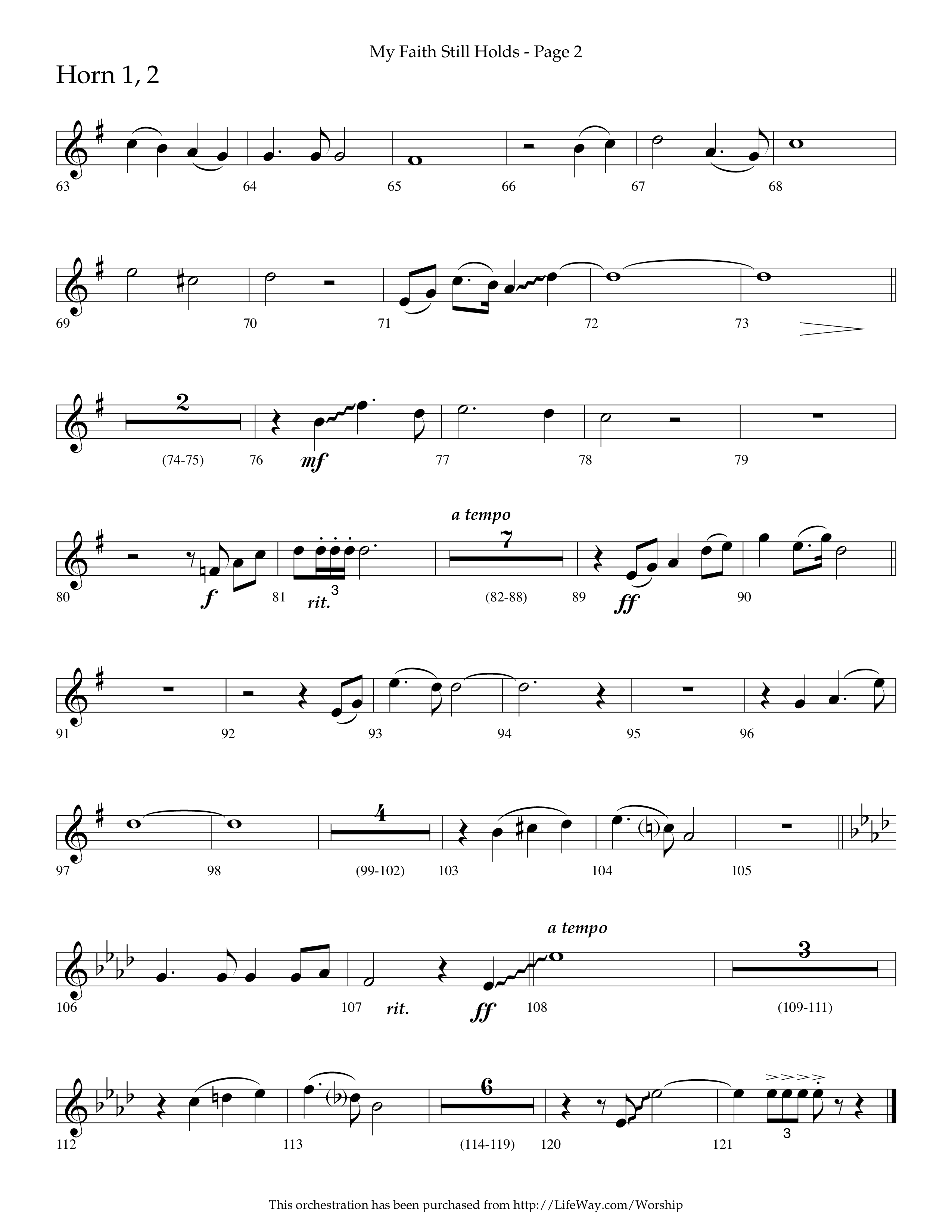My Faith Still Holds (Choral Anthem SATB) French Horn 1/2 (Lifeway Choral / Arr. Russell Mauldin)