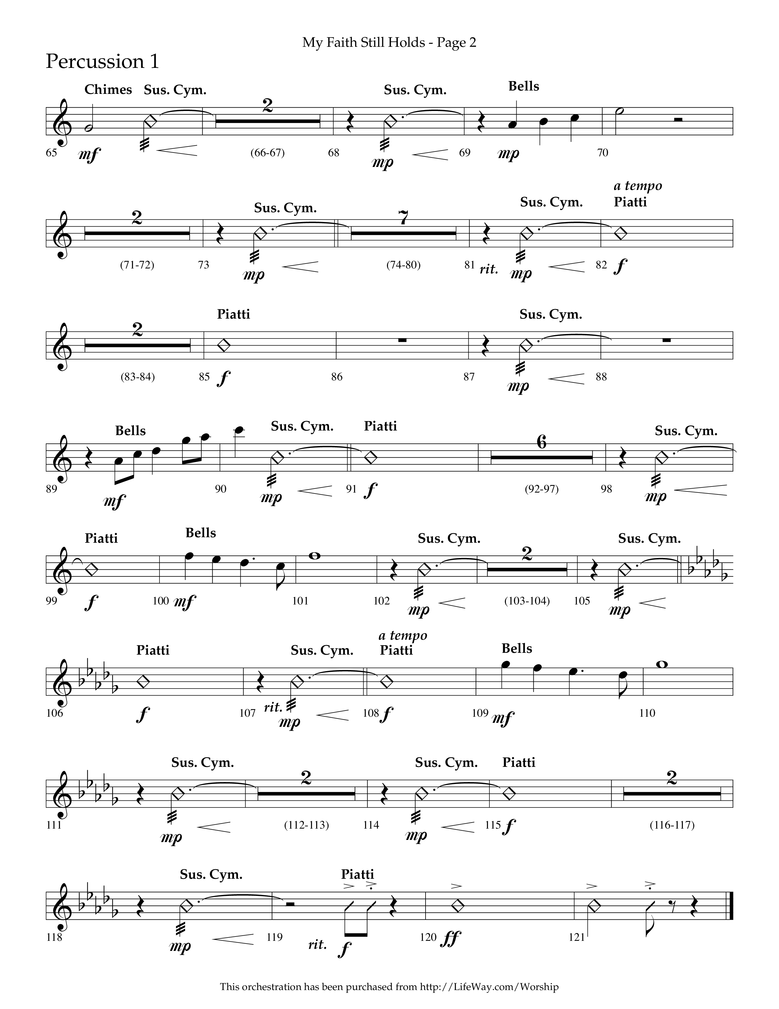 My Faith Still Holds (Choral Anthem SATB) Percussion 1/2 (Lifeway Choral / Arr. Russell Mauldin)