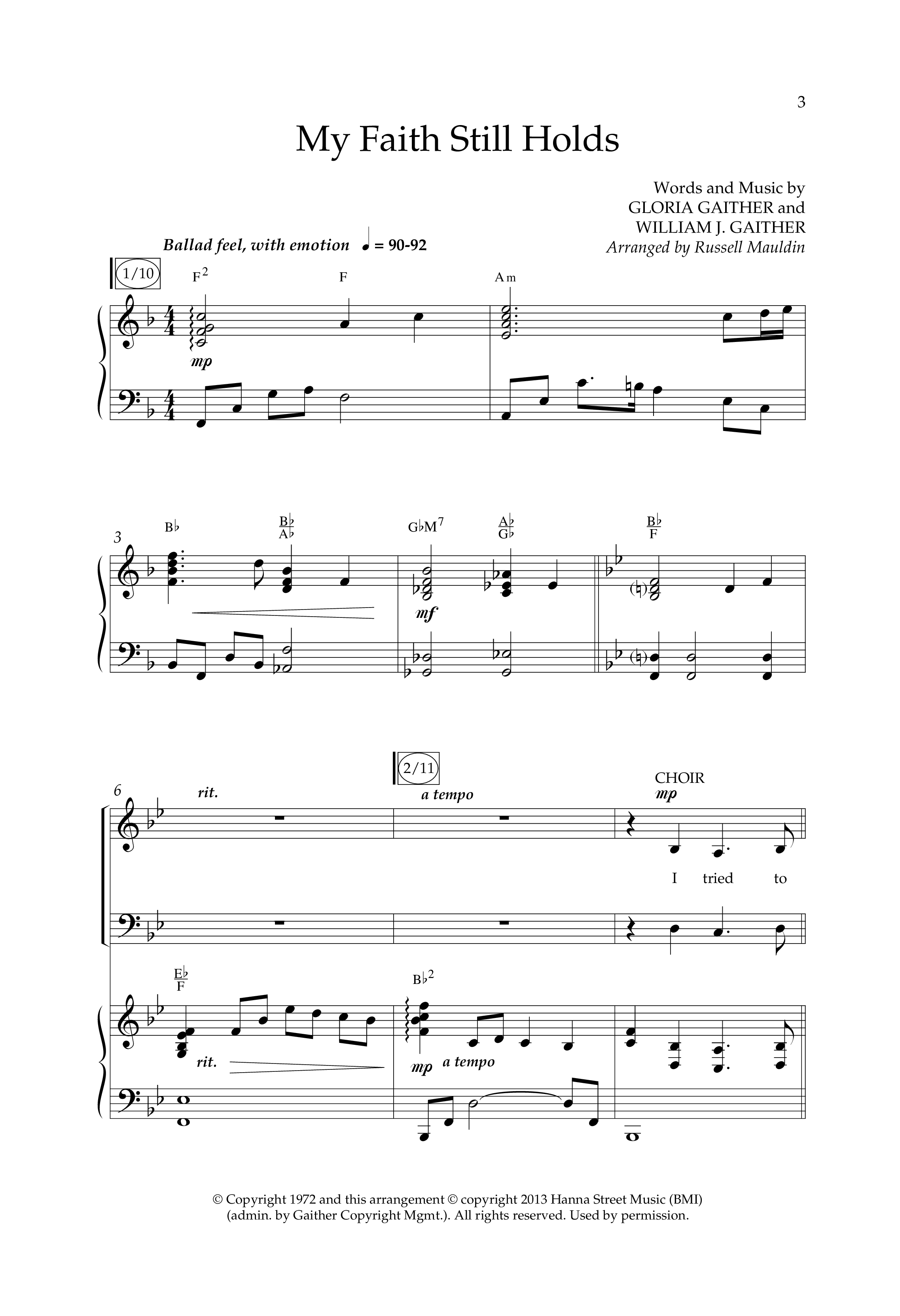 My Faith Still Holds (Choral Anthem SATB) Anthem (SATB/Piano) (Lifeway Choral / Arr. Russell Mauldin)