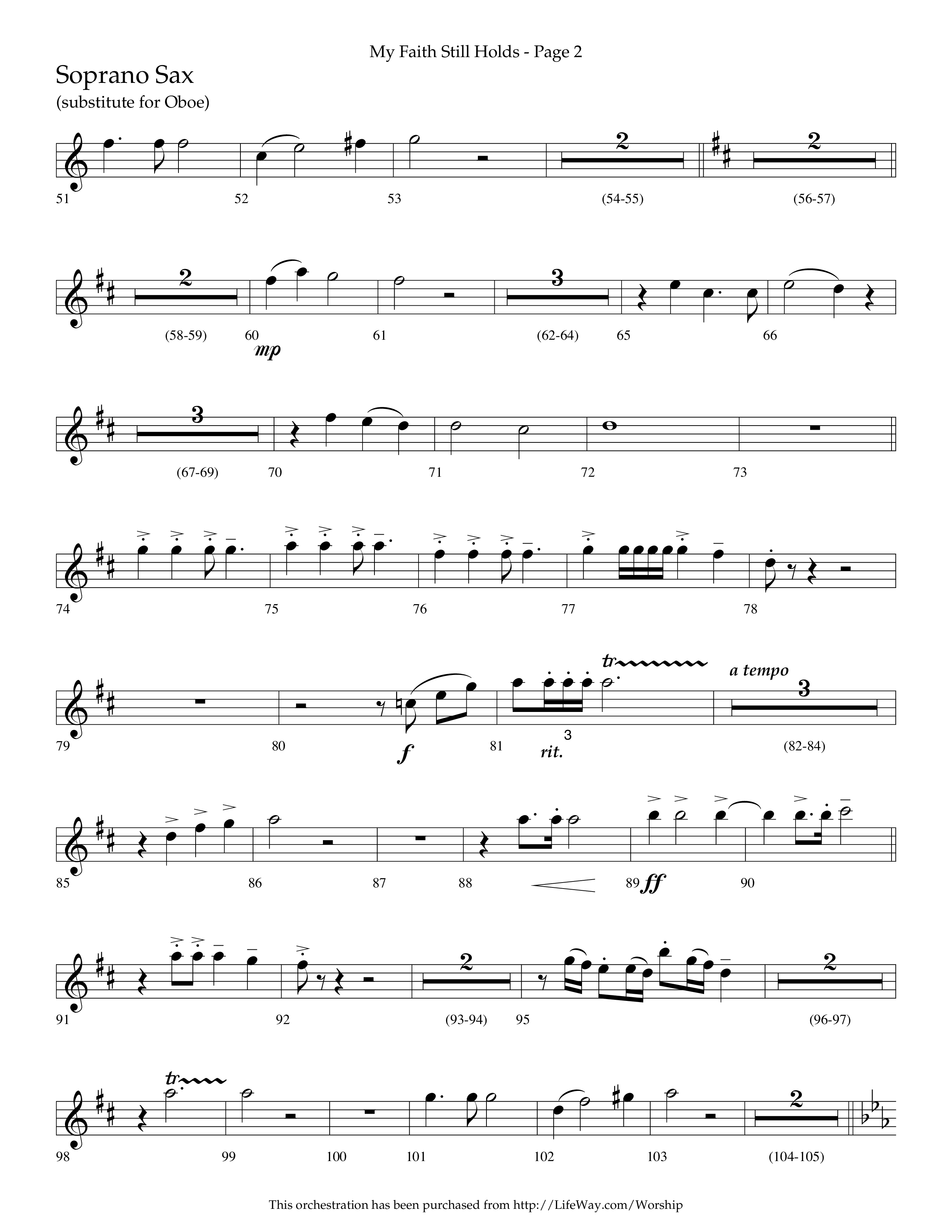 My Faith Still Holds (Choral Anthem SATB) Soprano Sax (Lifeway Choral / Arr. Russell Mauldin)