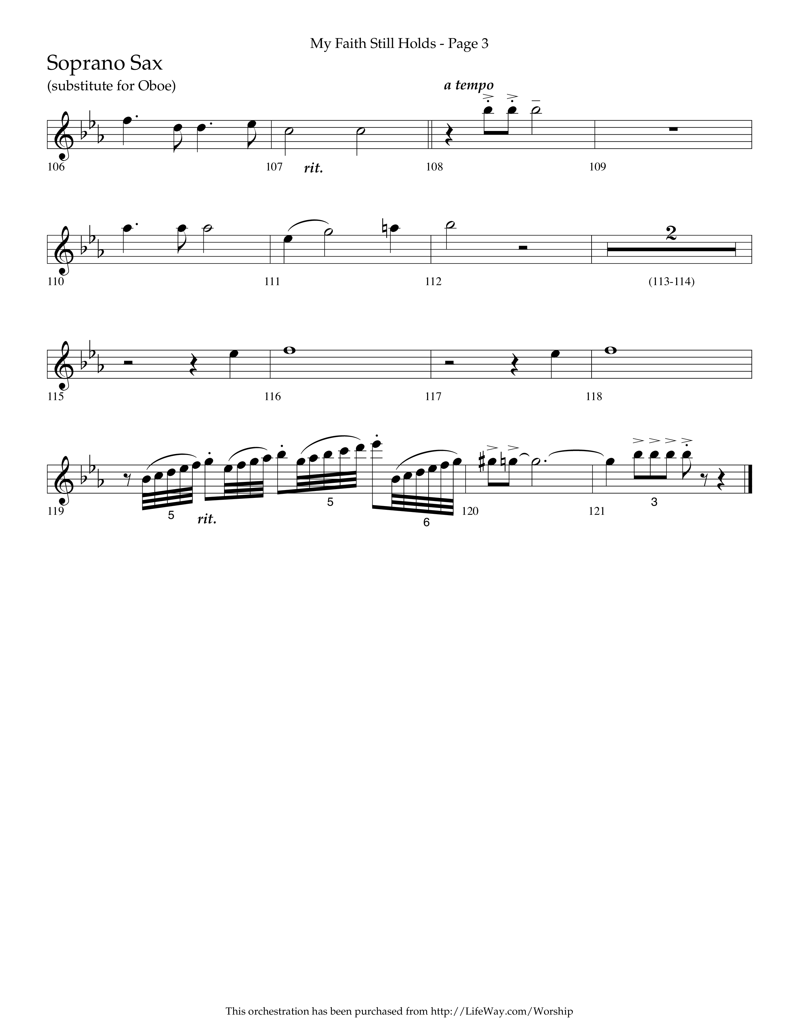 My Faith Still Holds (Choral Anthem SATB) Soprano Sax (Lifeway Choral / Arr. Russell Mauldin)