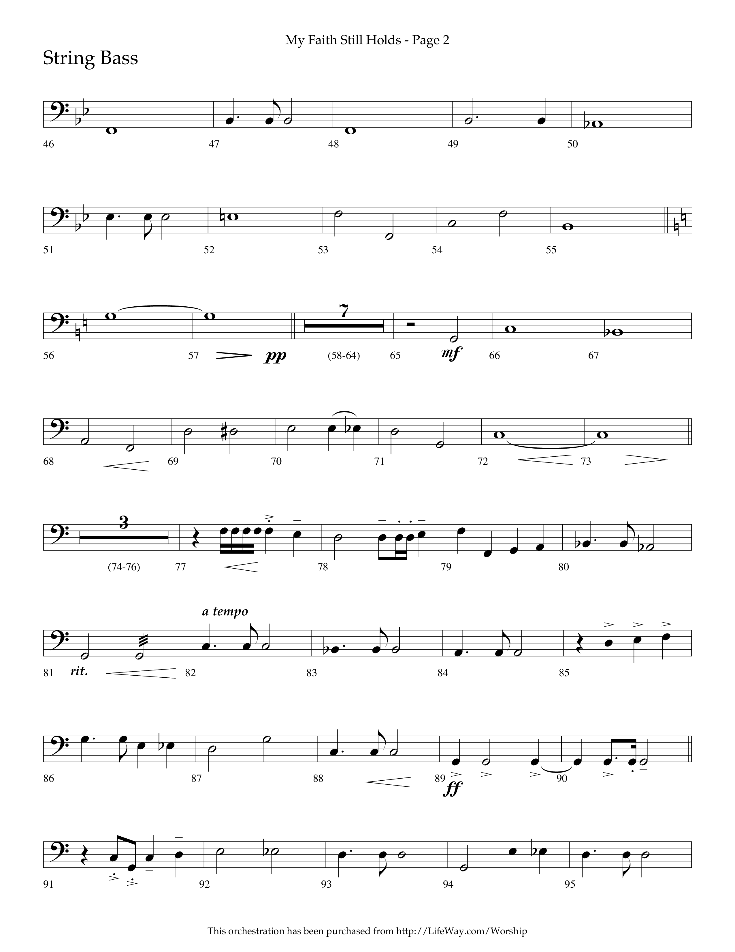 My Faith Still Holds (Choral Anthem SATB) String Bass (Lifeway Choral / Arr. Russell Mauldin)