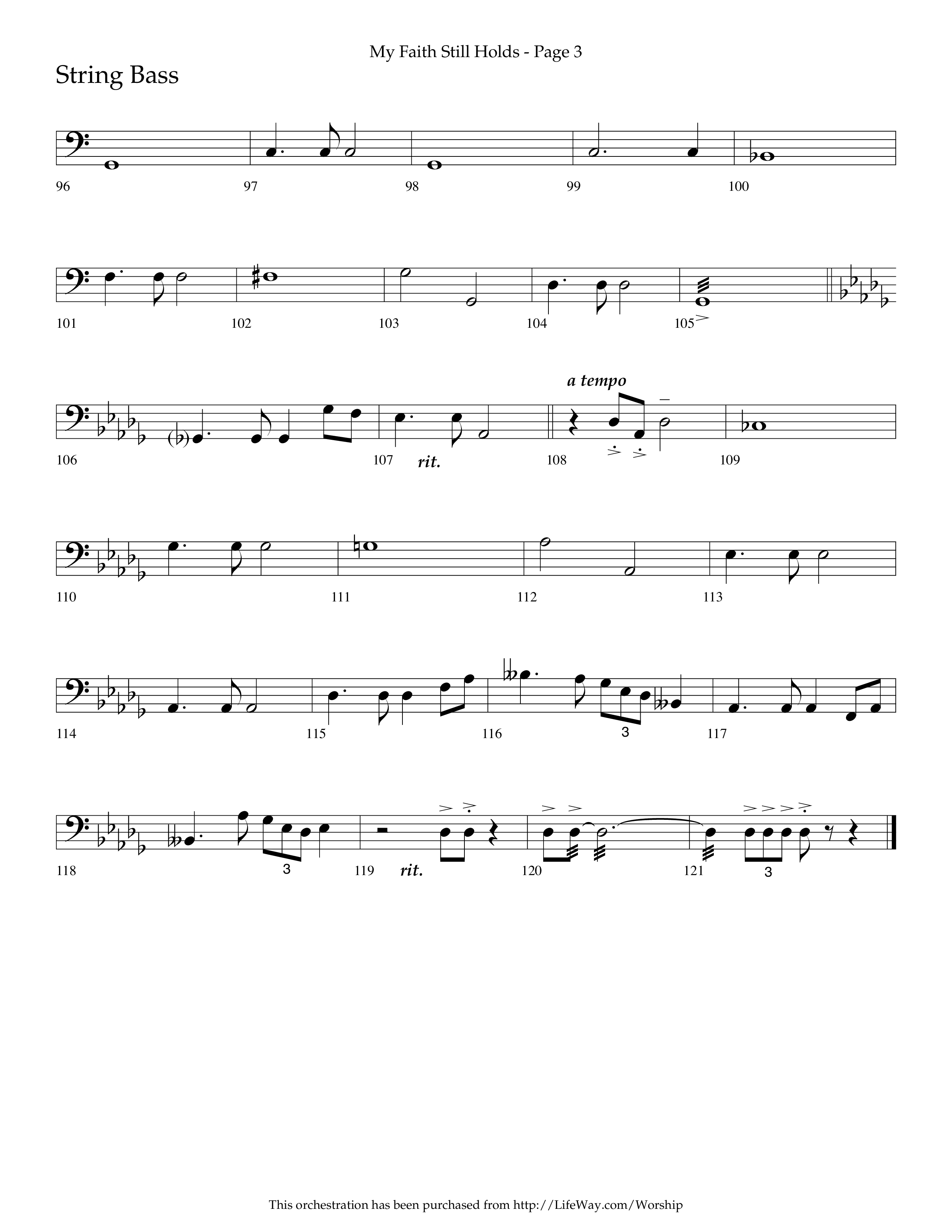 My Faith Still Holds (Choral Anthem SATB) String Bass (Lifeway Choral / Arr. Russell Mauldin)